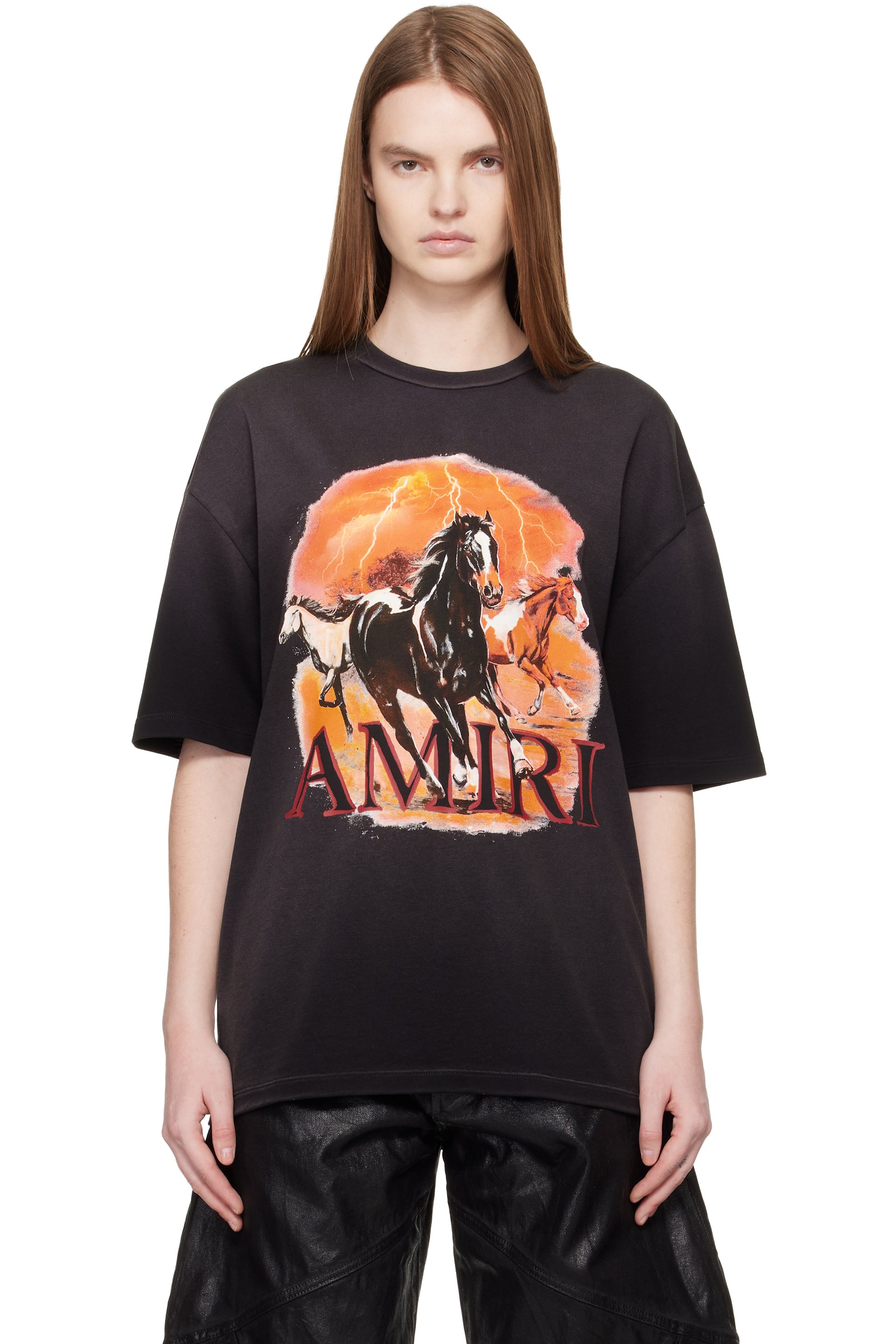 AMIRI - ブラック Plains オーバーサイズ Tシャツ