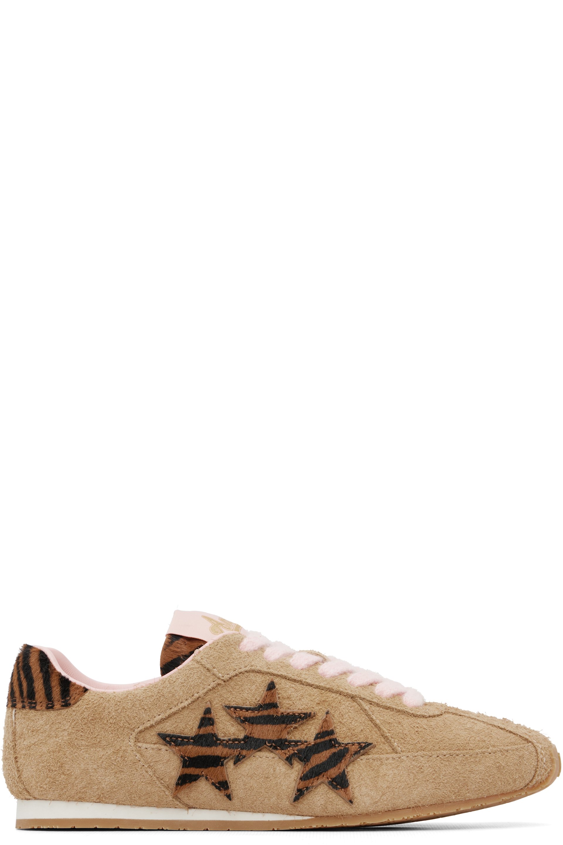 AMIRI - Baskets beiges à appliqués à motif de zèbre