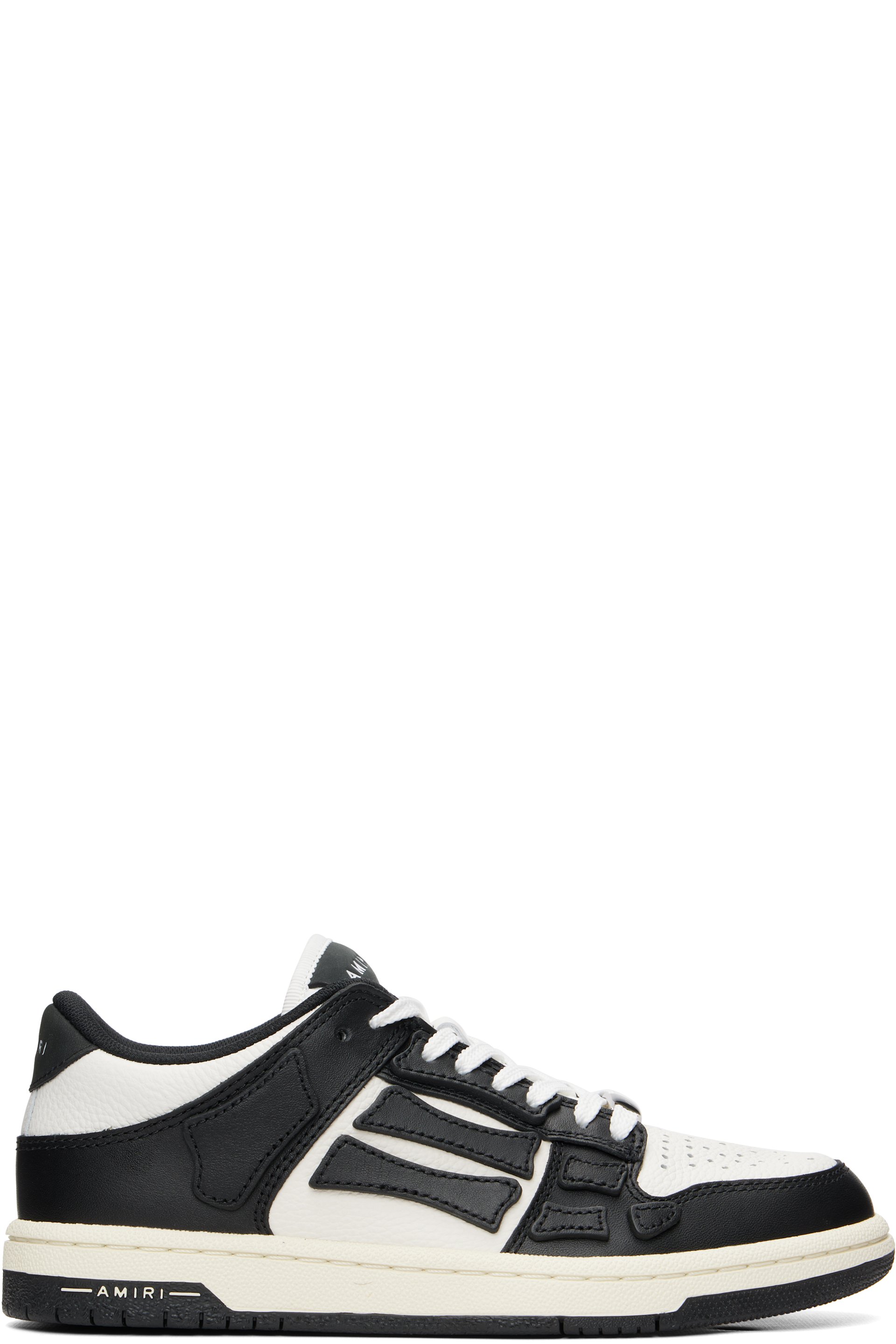 AMIRI - Baskets basses noir et blanc à appliqués Skel Top