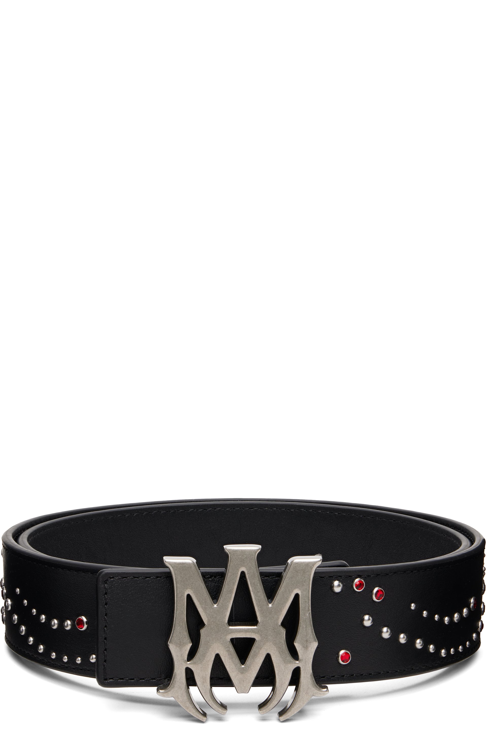AMIRI - Ceinture de 4 cm noire à clous et à ferrure à monogramme