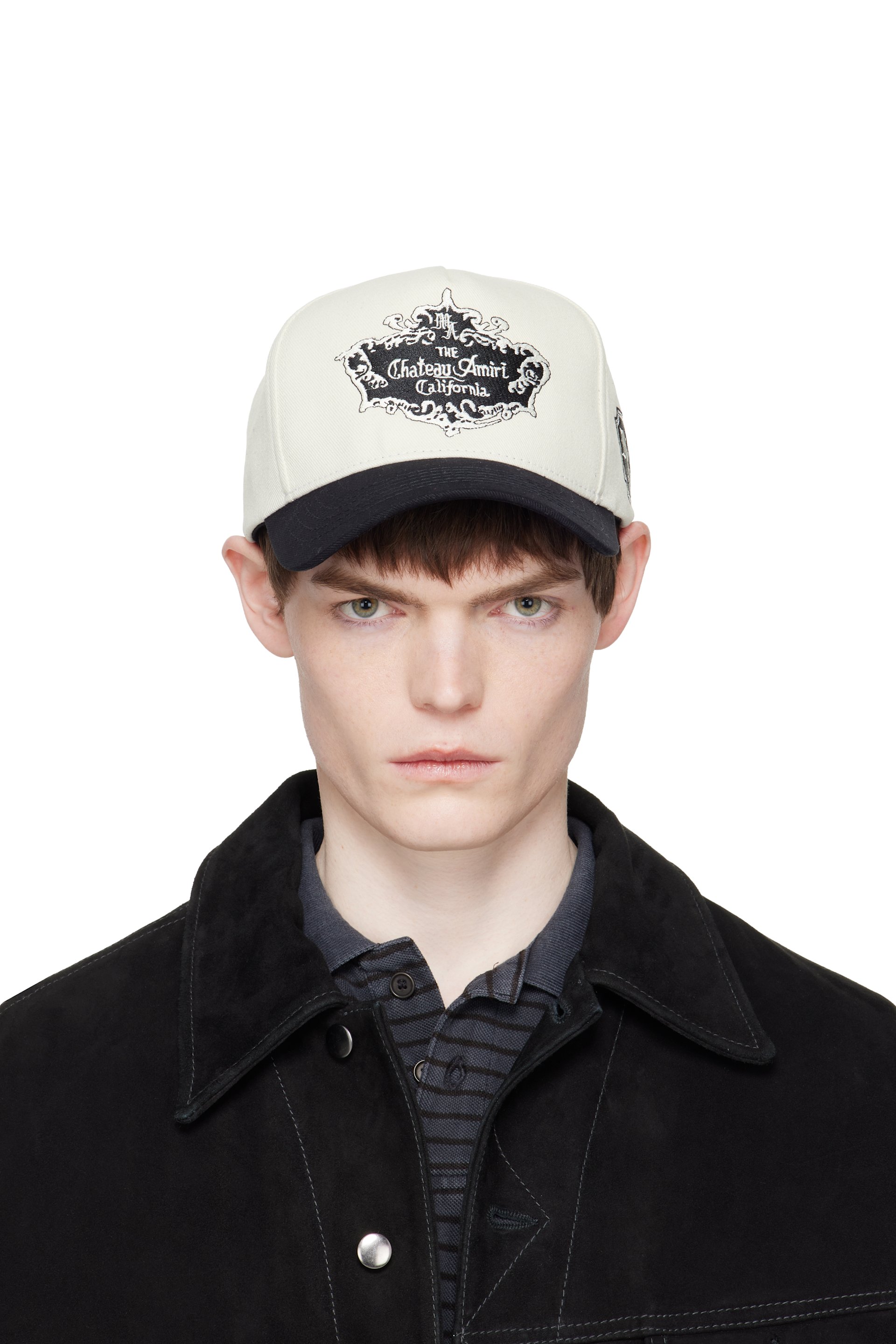 AMIRI - Black & White 'Chateau Amiri' Crest Cap