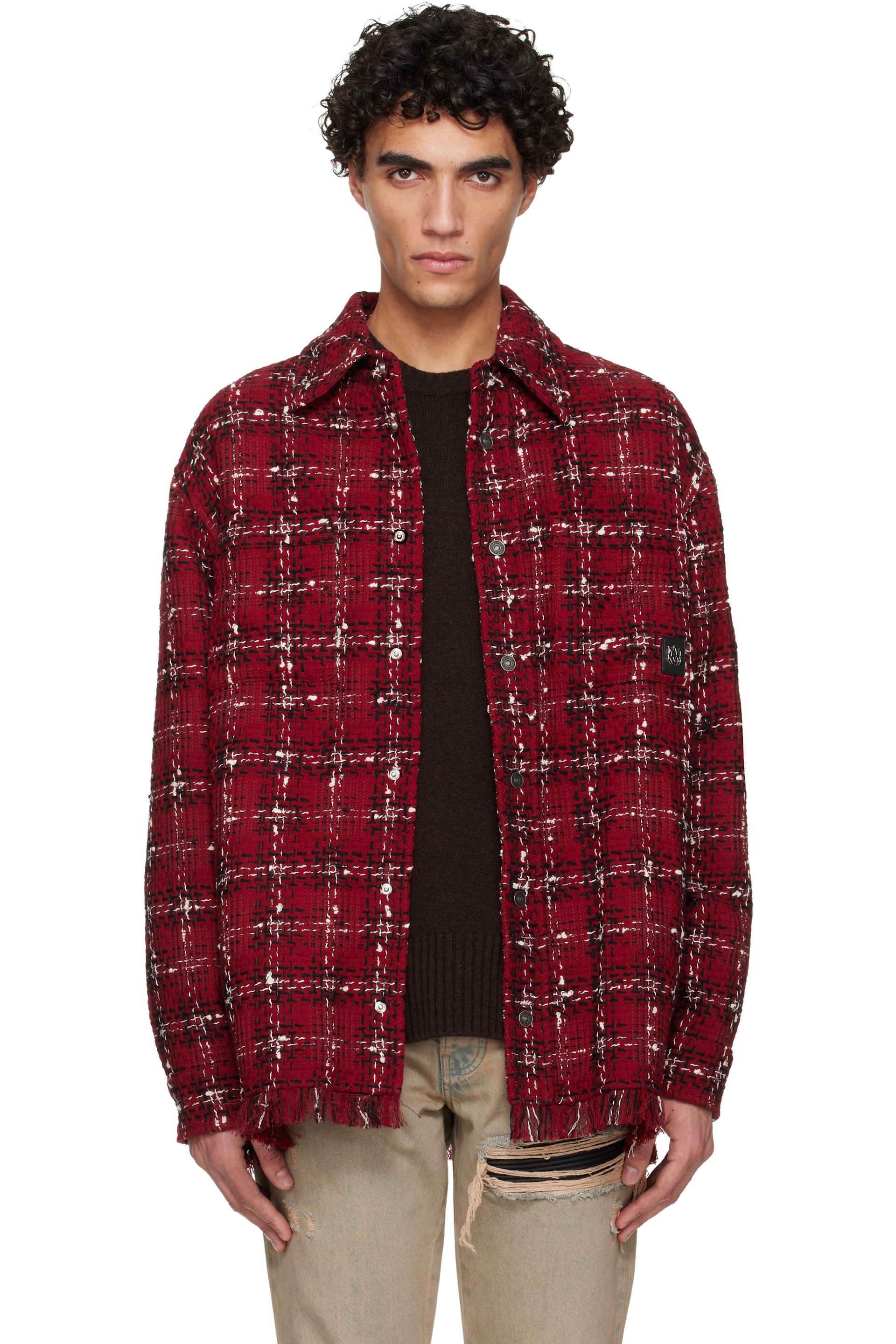 AMIRI - Red Tweed Flannel Overshirt