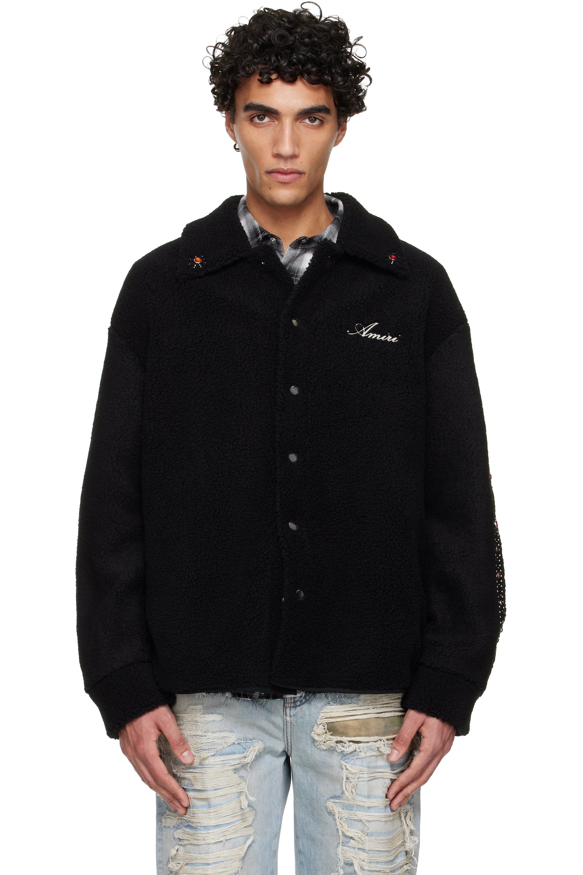 AMIRI - Black Bones Studded Overshirt