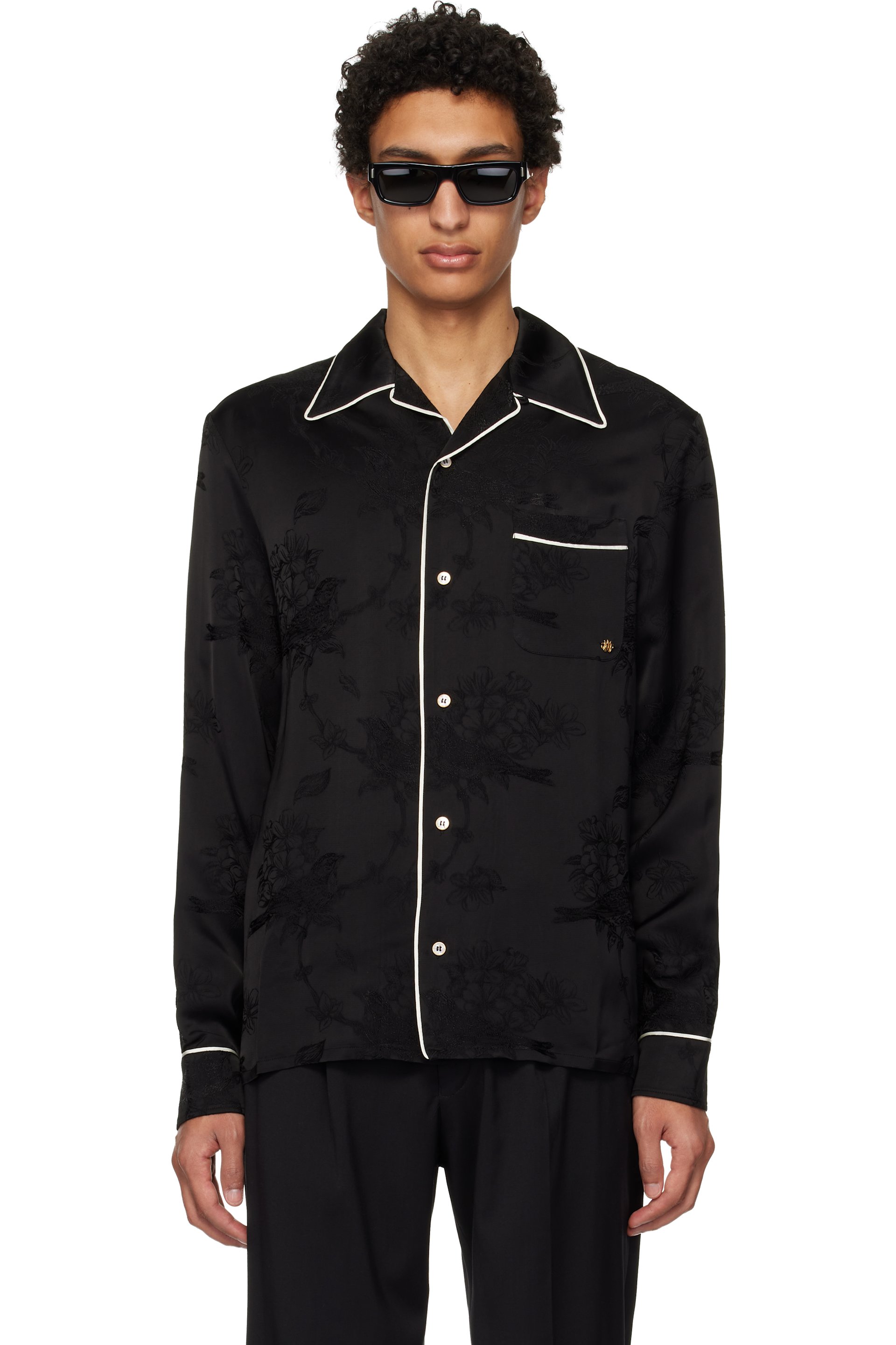 AMIRI - Black Floral Jacquard Shirt