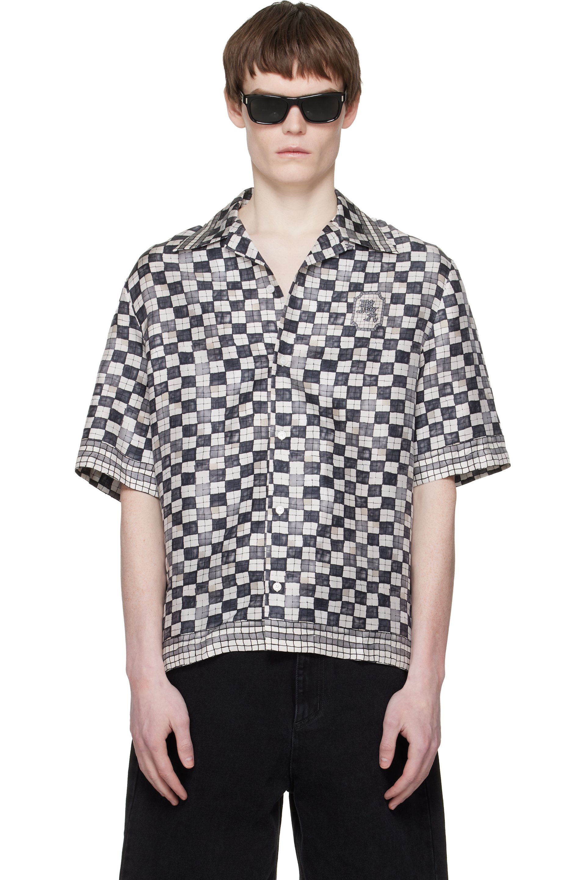 AMIRI - Gray MA Checkered Bowling Shirt