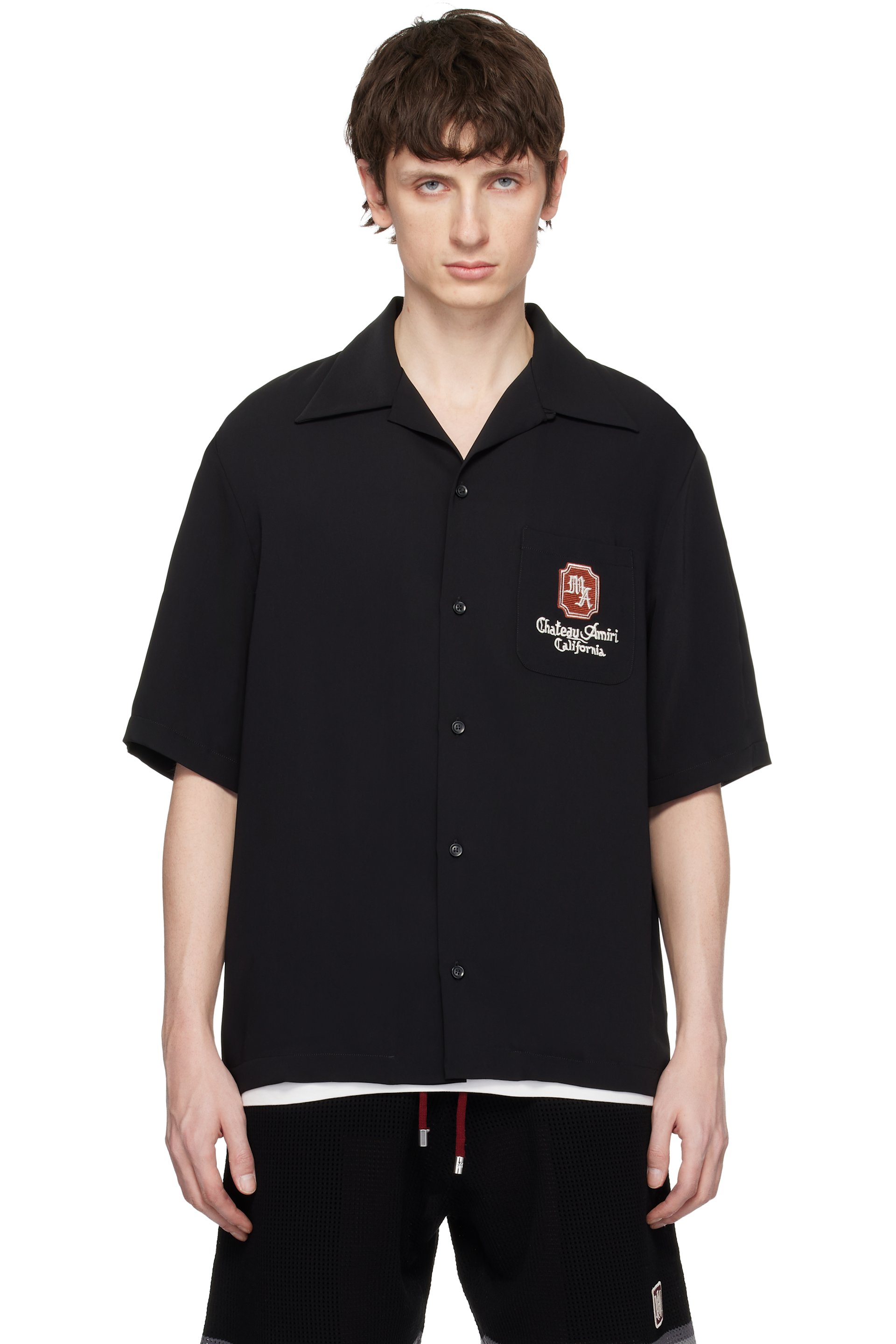 AMIRI - Black 'MA Chateau' Camp Shirt