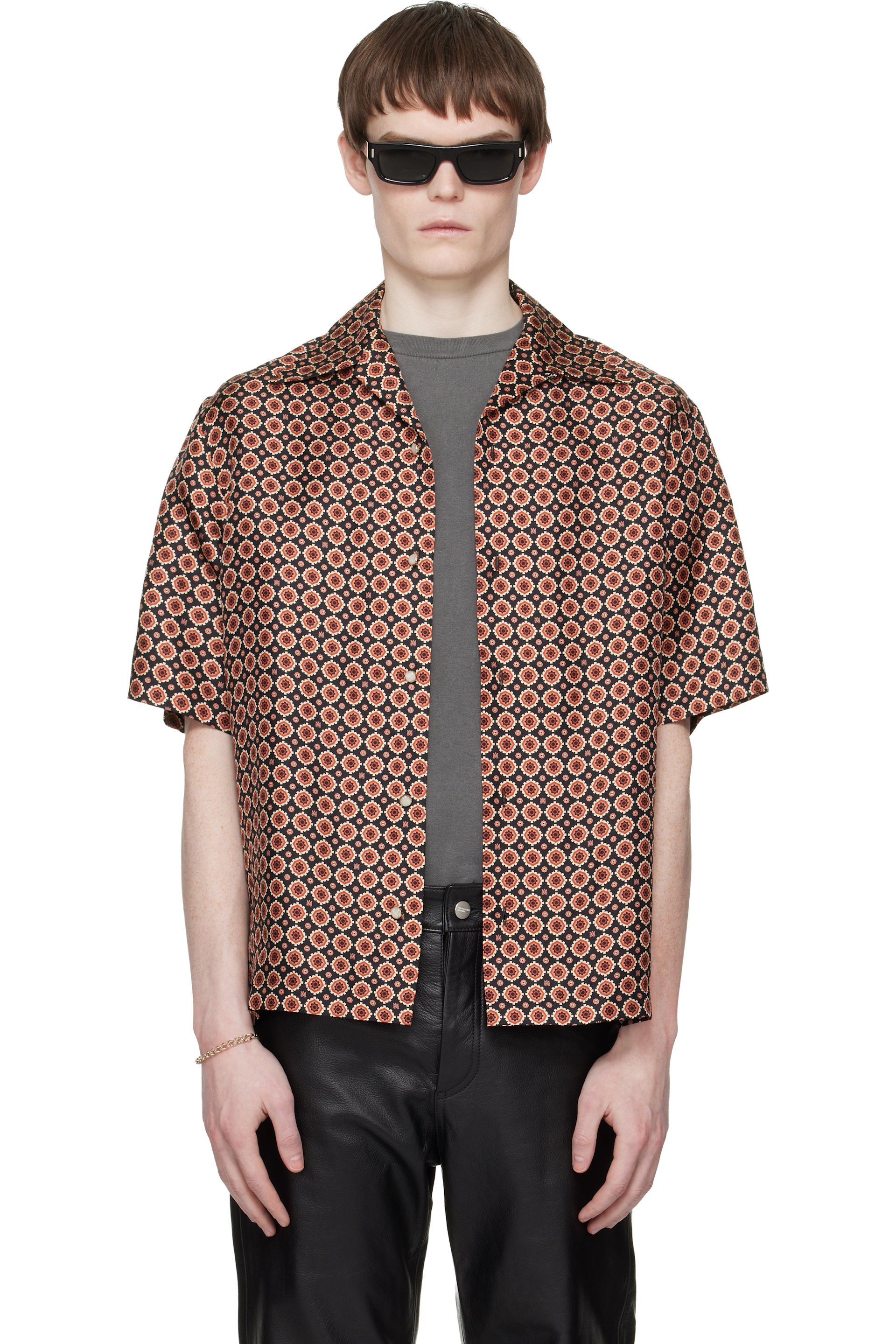 AMIRI - Red & Black Medallion Camp Shirt