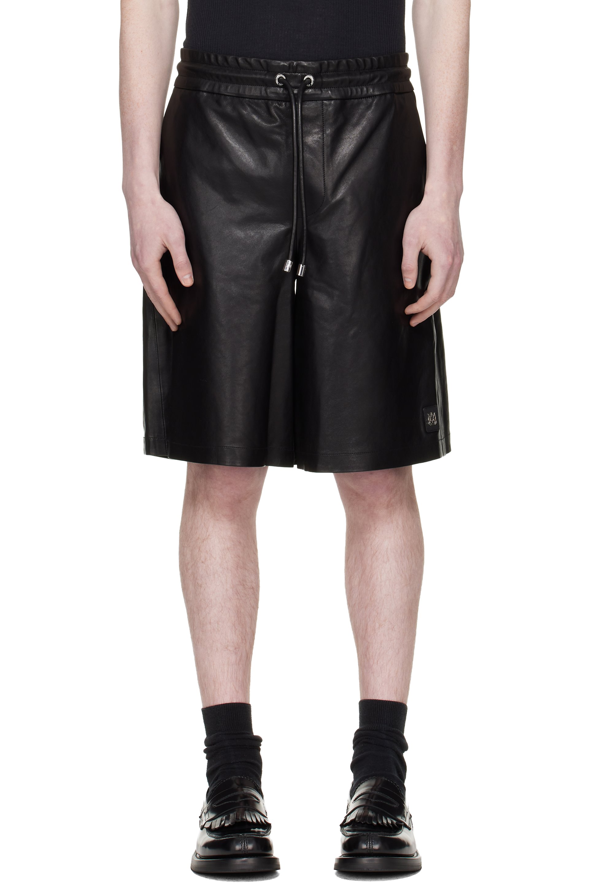 AMIRI - Black MA Oversized Leather Shorts