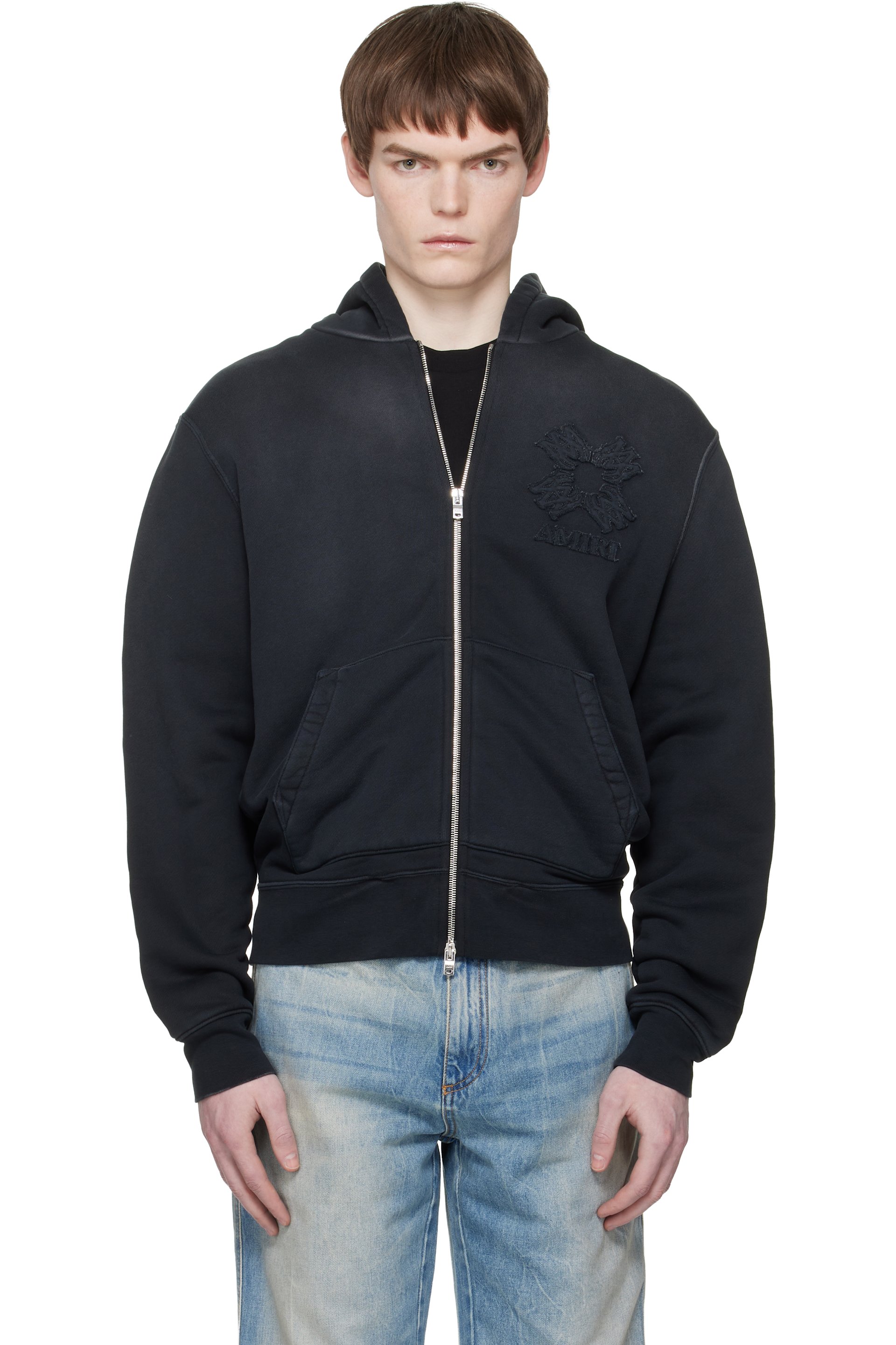 Black MA Quad Zip Hoodie by AMIRI on Sale