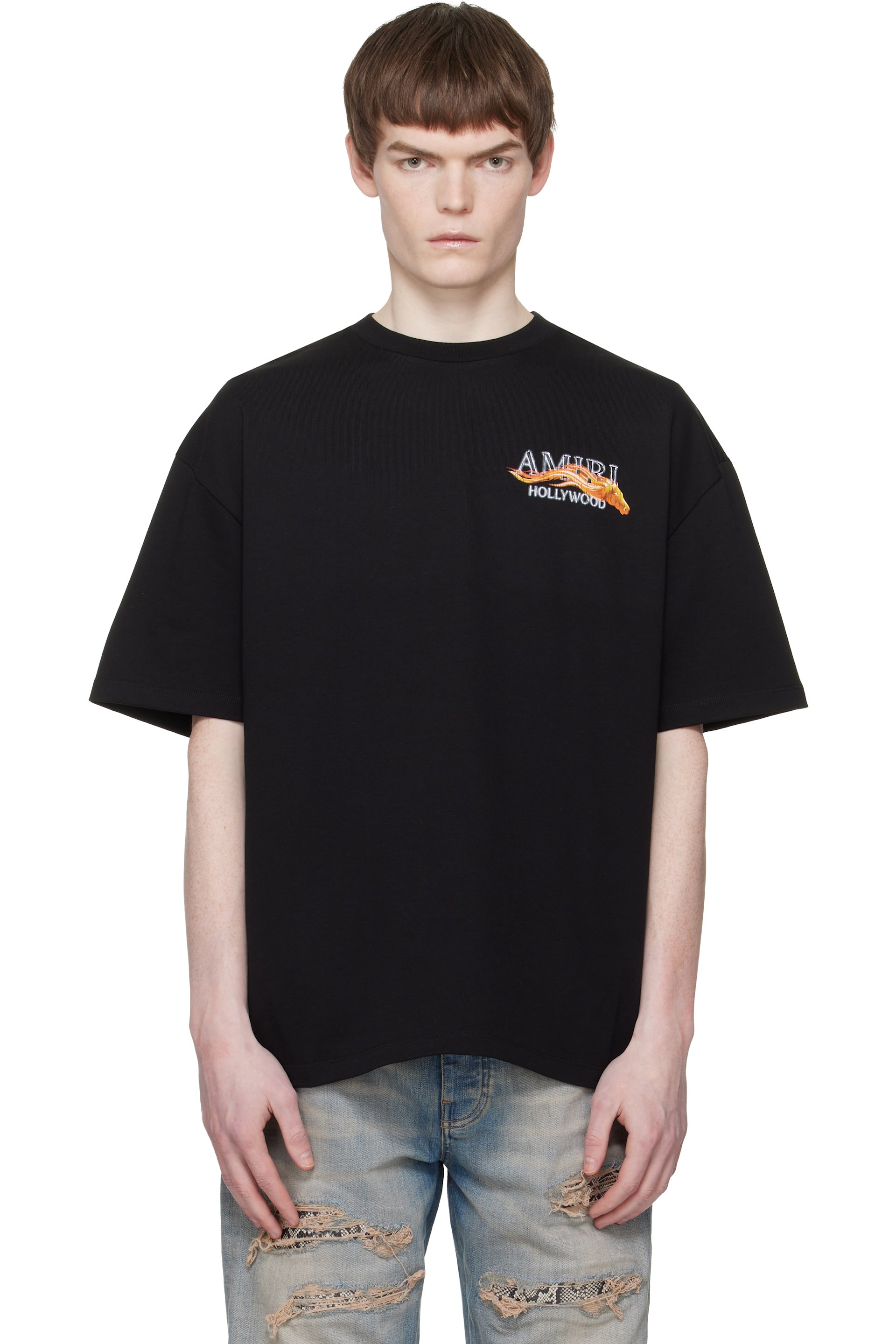 AMIRI - Black 'Amiri Hollywood' Horse Oversized T-shirt