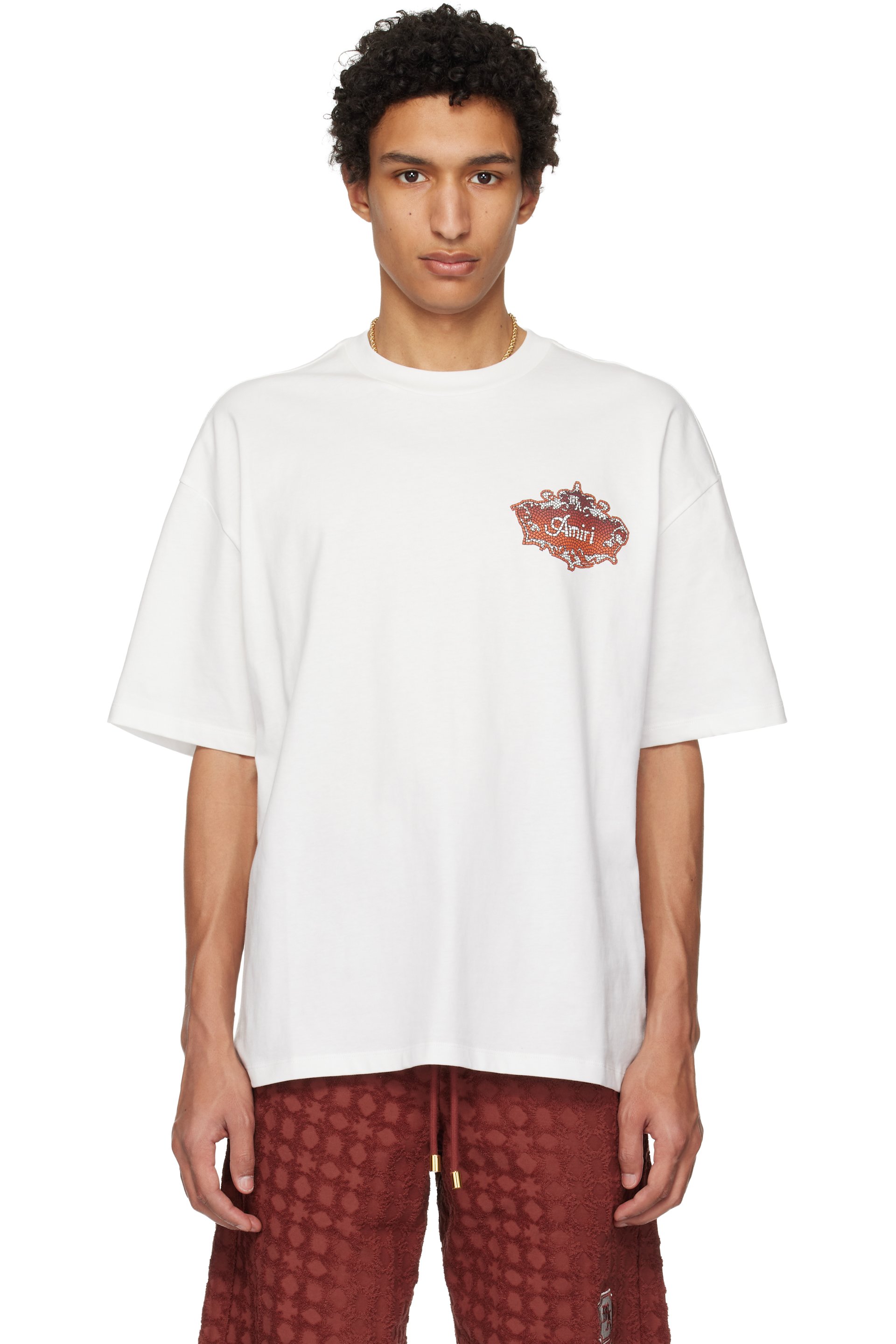 AMIRI - White Chateau Crest Oversized T-shirt