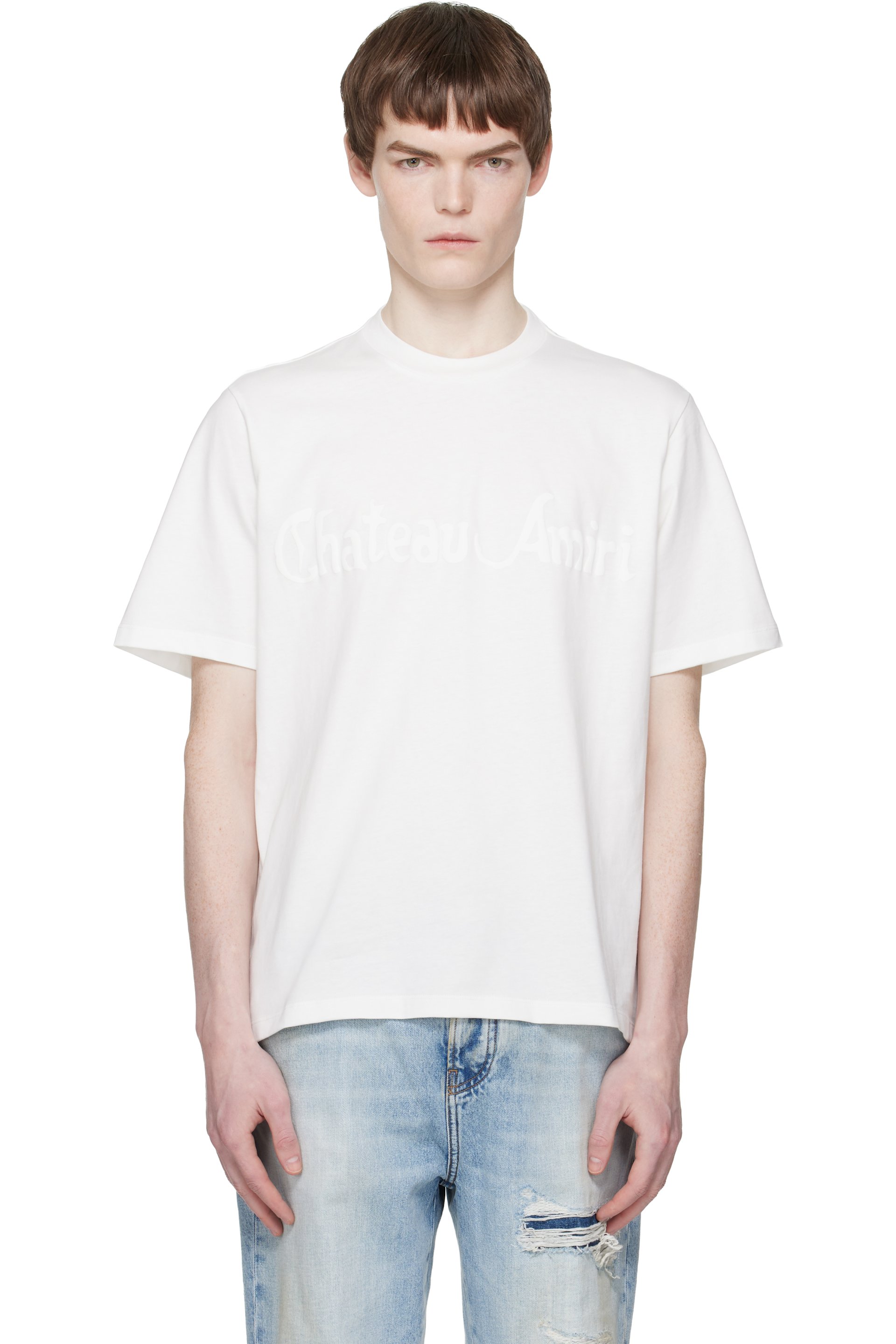 AMIRI - White 'Chateau Amiri' Tonal T-shirt