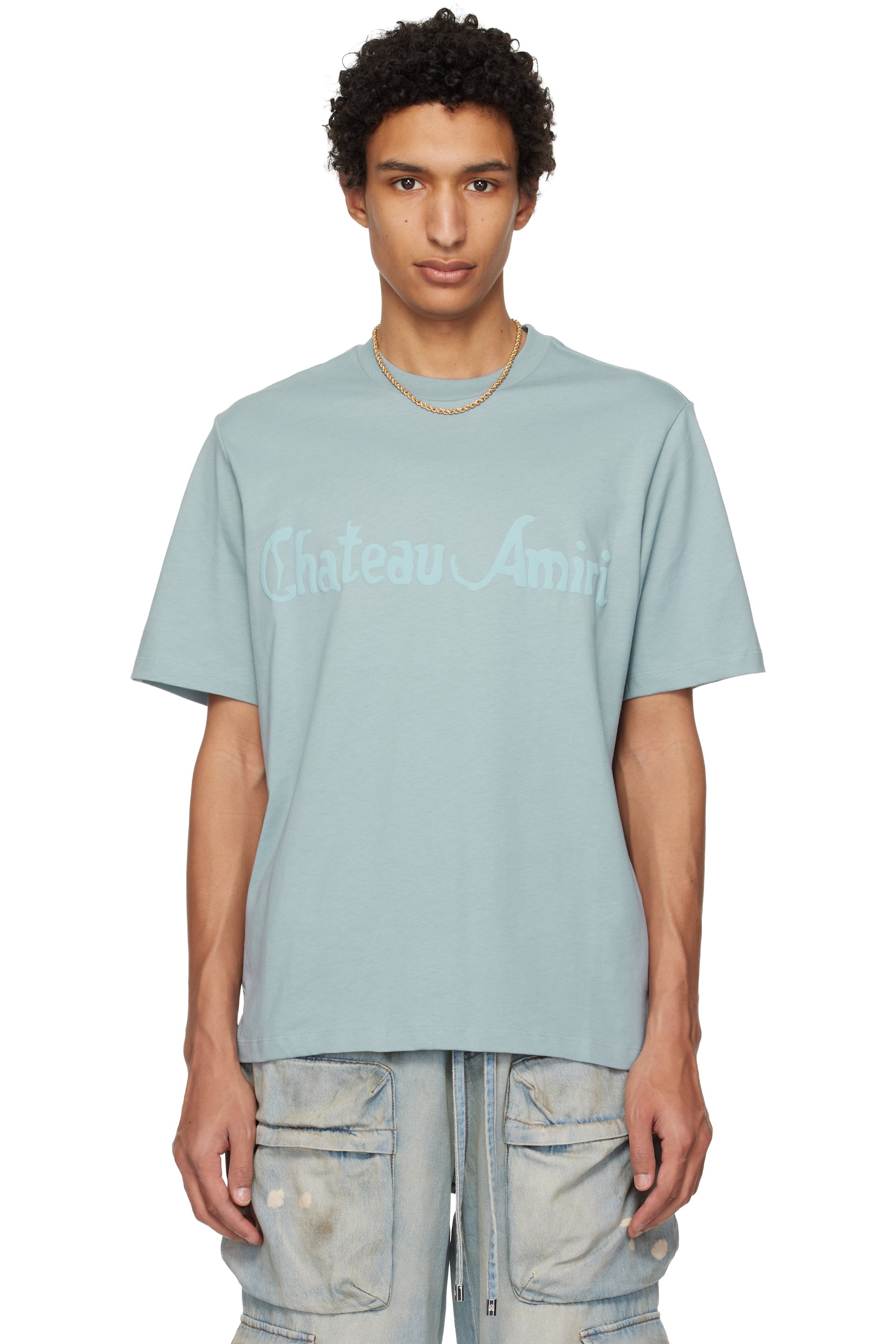 AMIRI - Blue 'Chateau Amiri' Tonal T-shirt