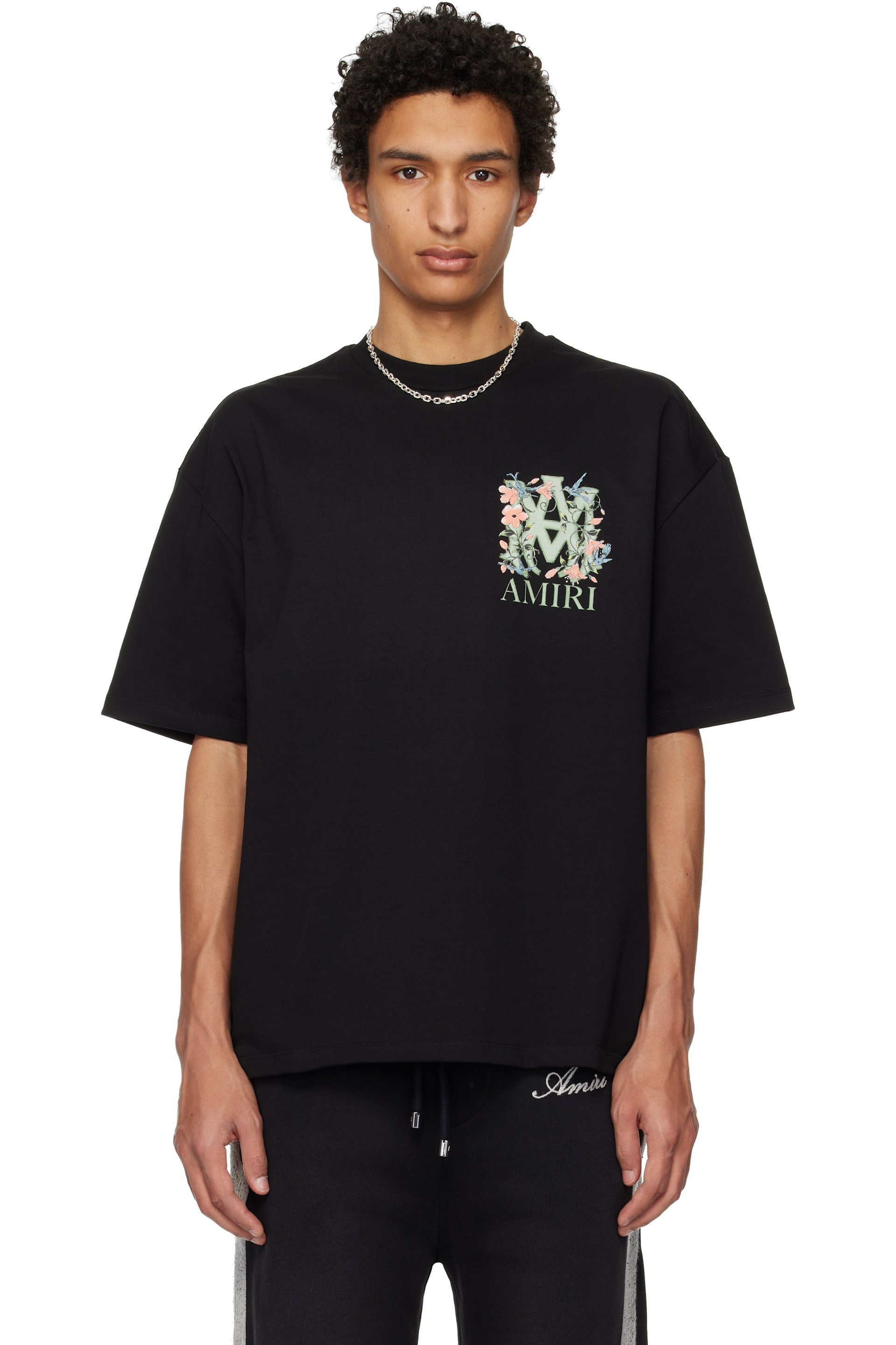 AMIRI - Black MA Floral Oversized T-shirt
