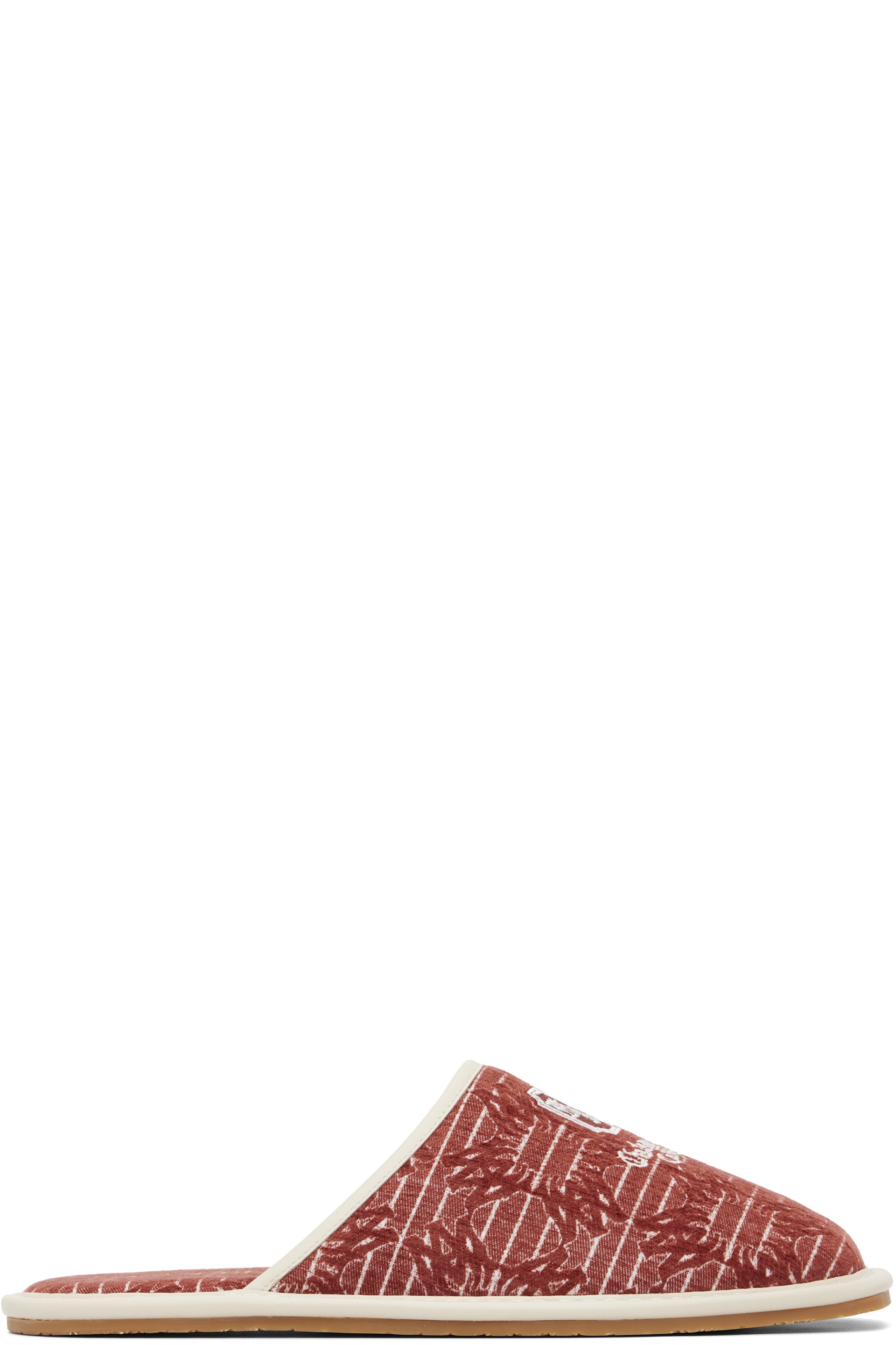 AMIRI - Chaussons 'Chateau Amiri' rouges à monogrammes