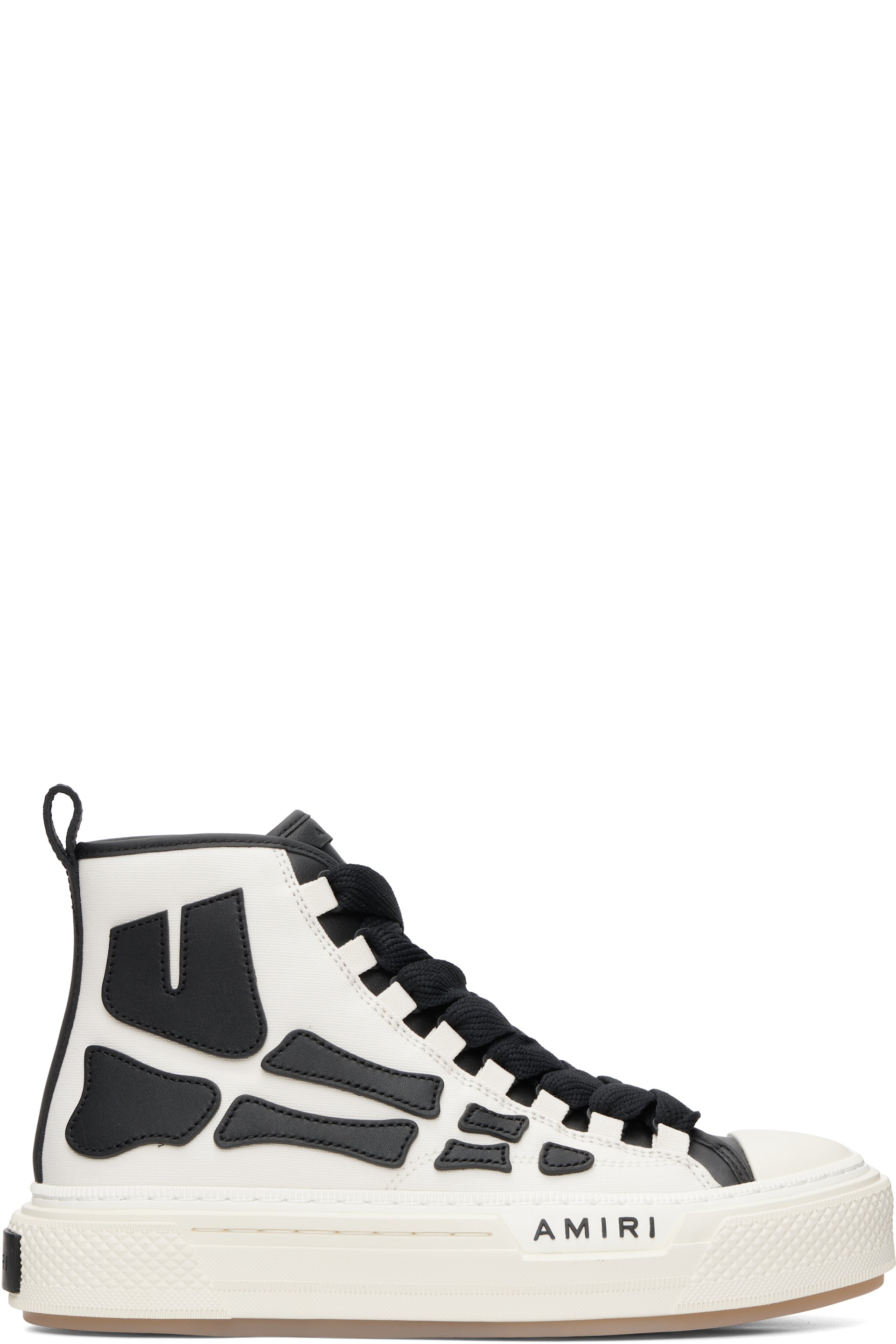 AMIRI - Baskets de court montantes noir et blanc à appliqués Skel