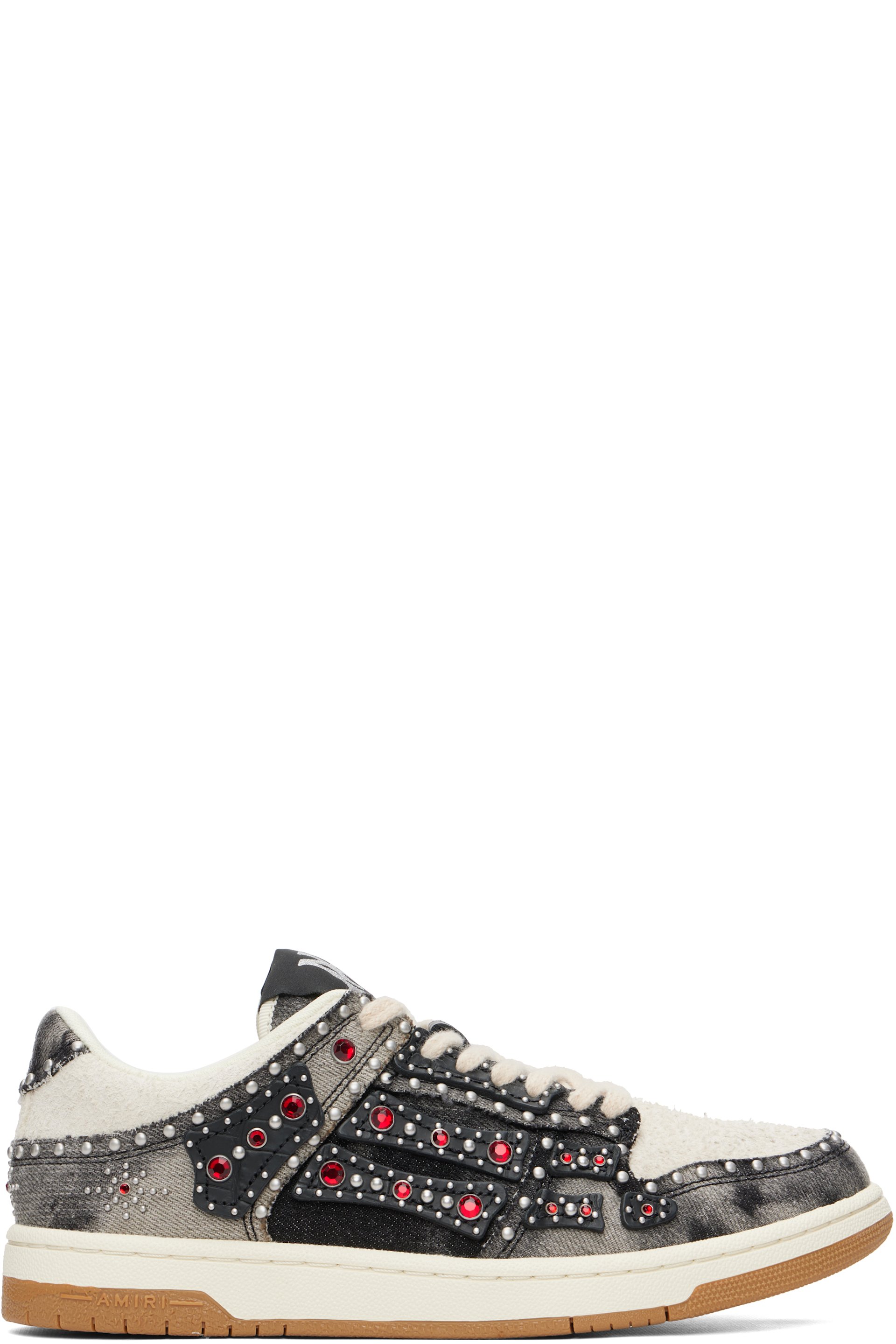 AMIRI - Basket basses noires à clous et à appliqués Skel Top