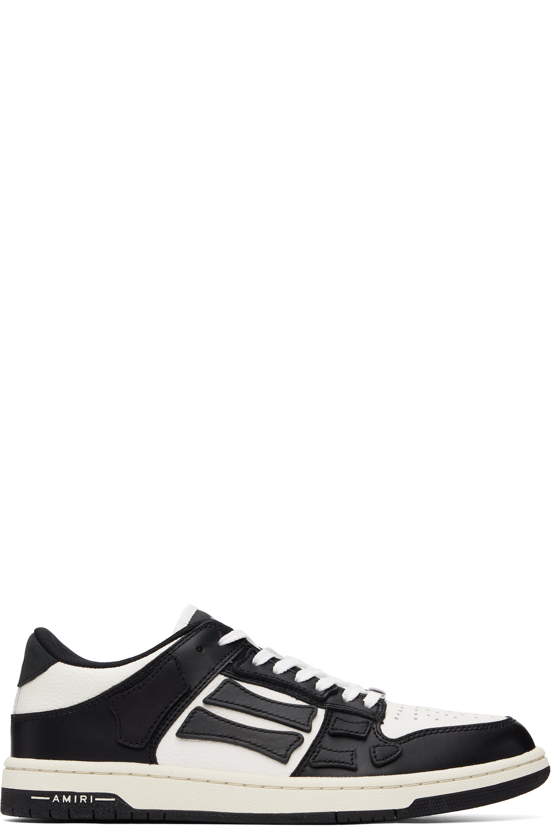 AMIRI - Baskets basses noir et blanc à appliqués Skel Top
