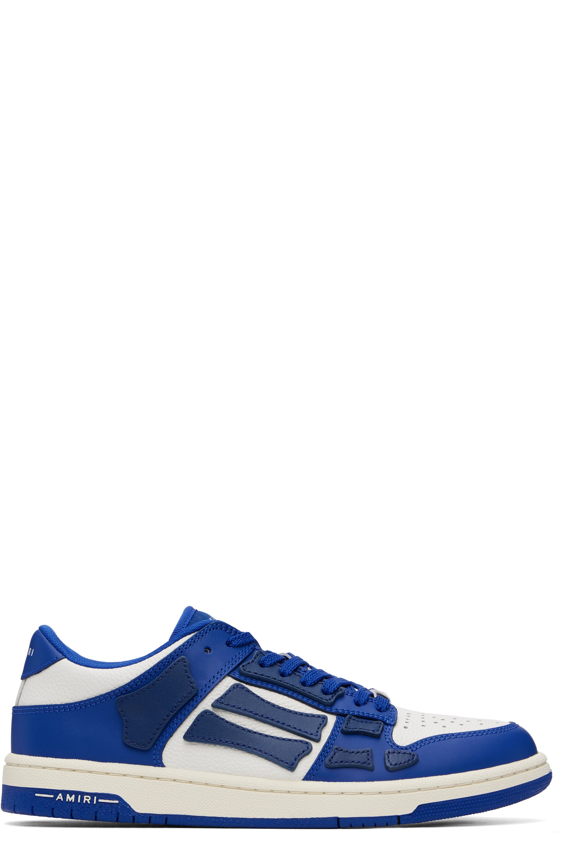 AMIRI - Baskets basses bleu marine et blanc à appliqués Skel Top