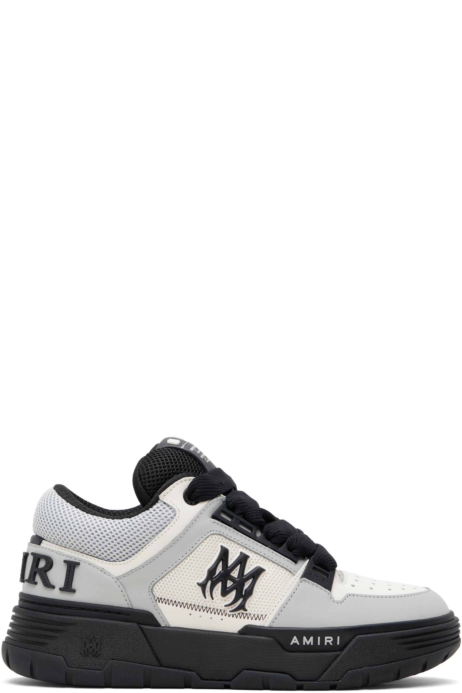 AMIRI - Baskets MA-1 blanc et gris à écusson à logo