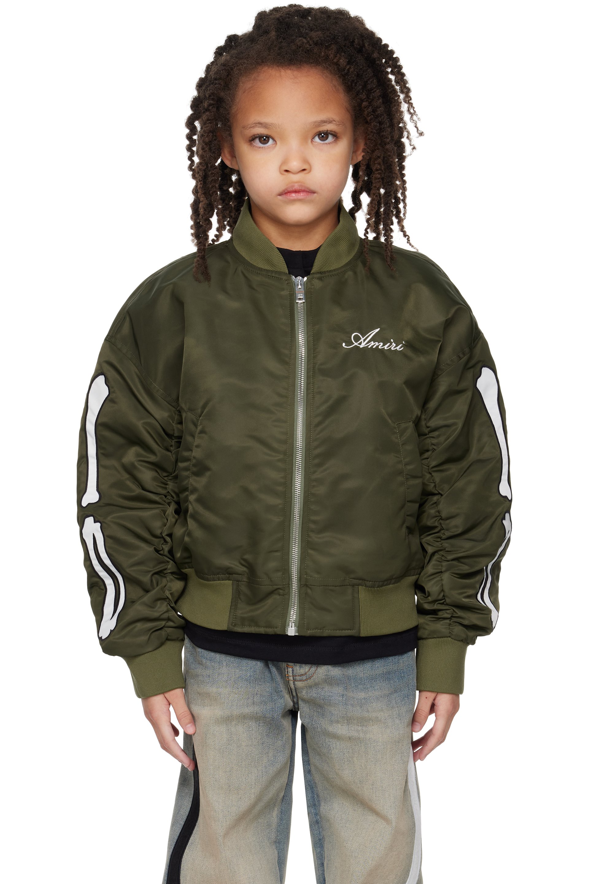 AMIRI - Kids Khaki Bones Bomber Jacket