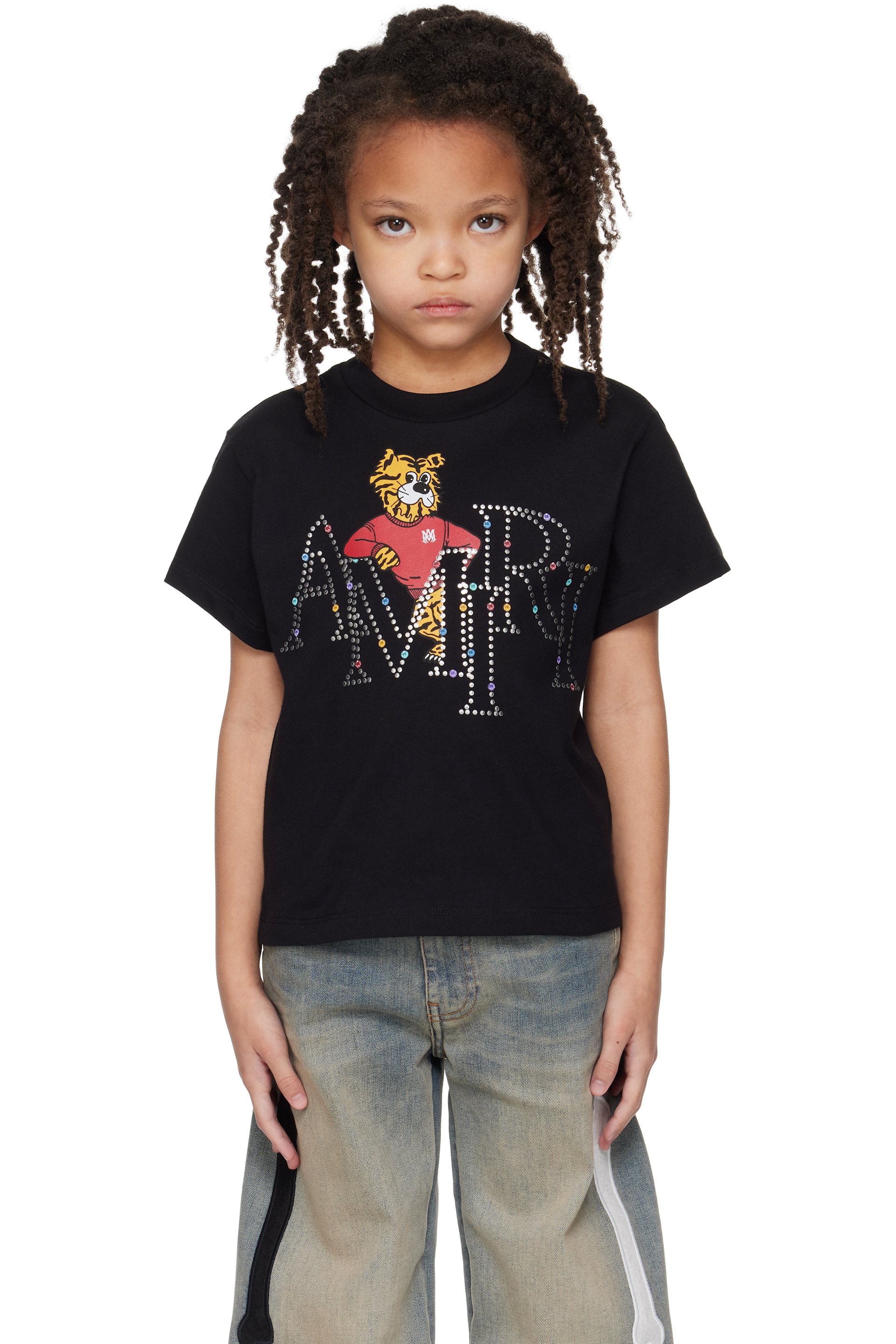 AMIRI - Kids Black 'AMIRI' Staggered Tiger T-shirt
