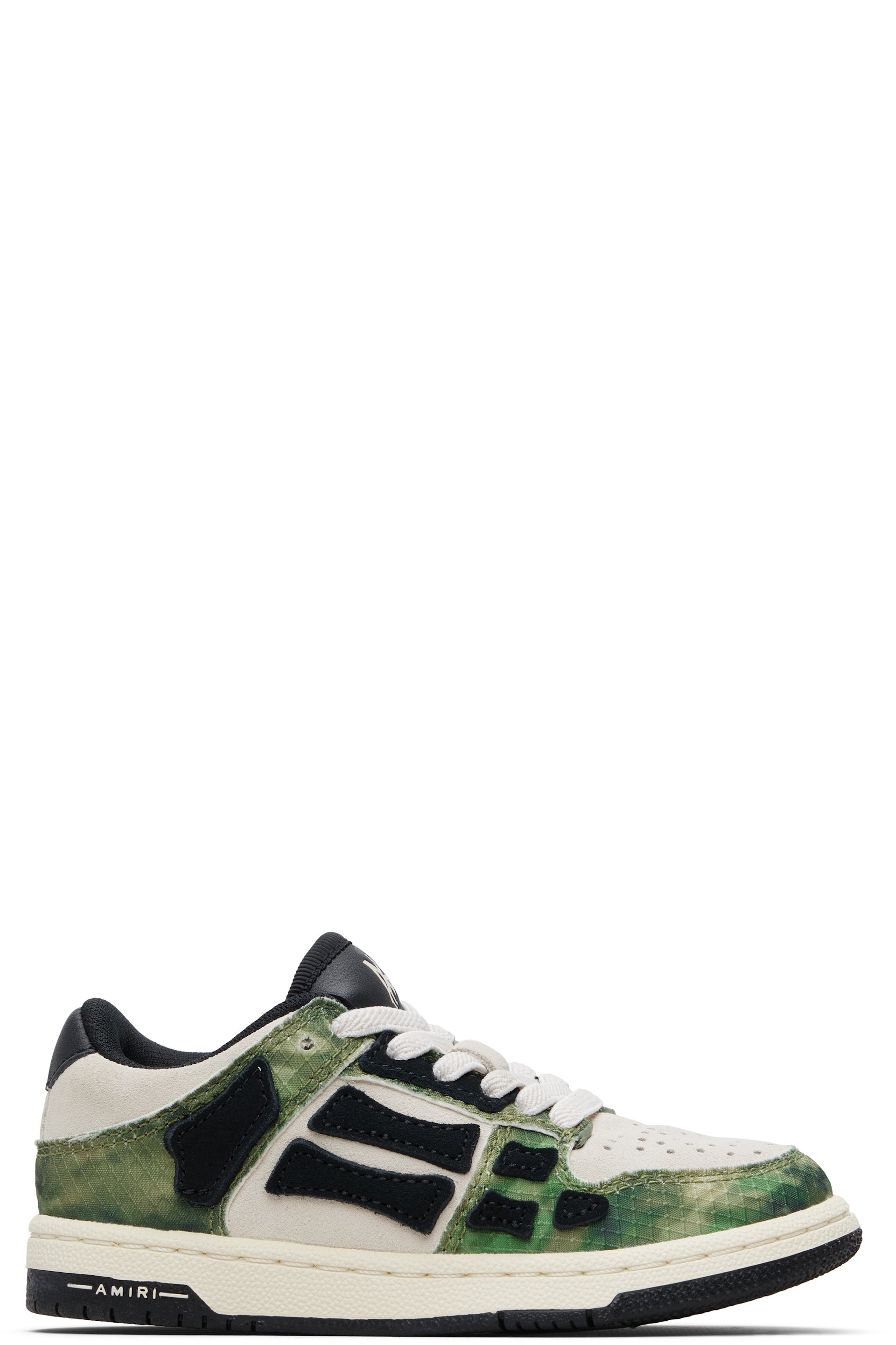 AMIRI - Kids Khaki & White Camo Skel Top Low Sneakers