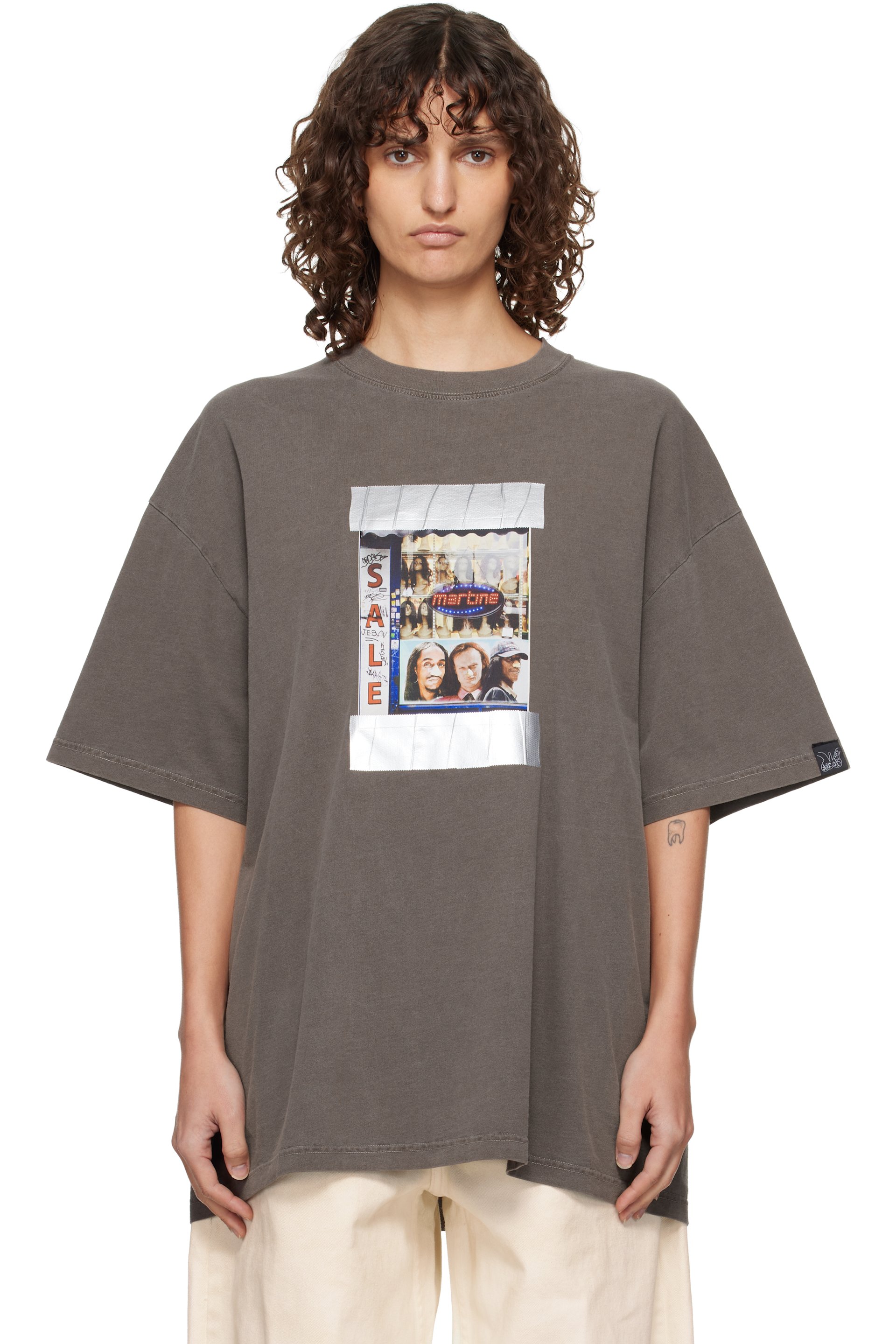 Martine Rose - T-shirt à manches courtes Salon surdimensionné brun