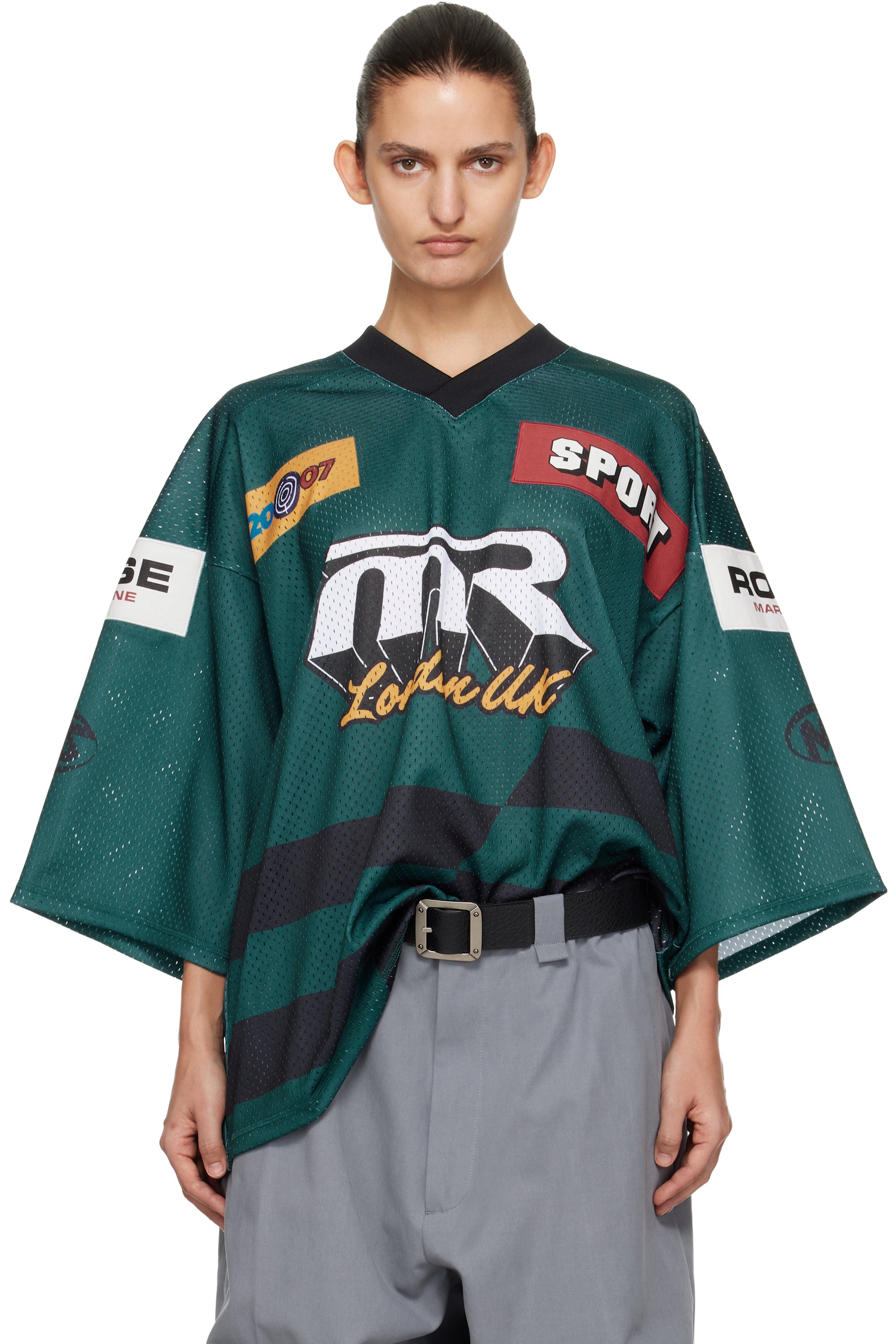 Martine Rose - Maillot de hockey surdimensionné vert
