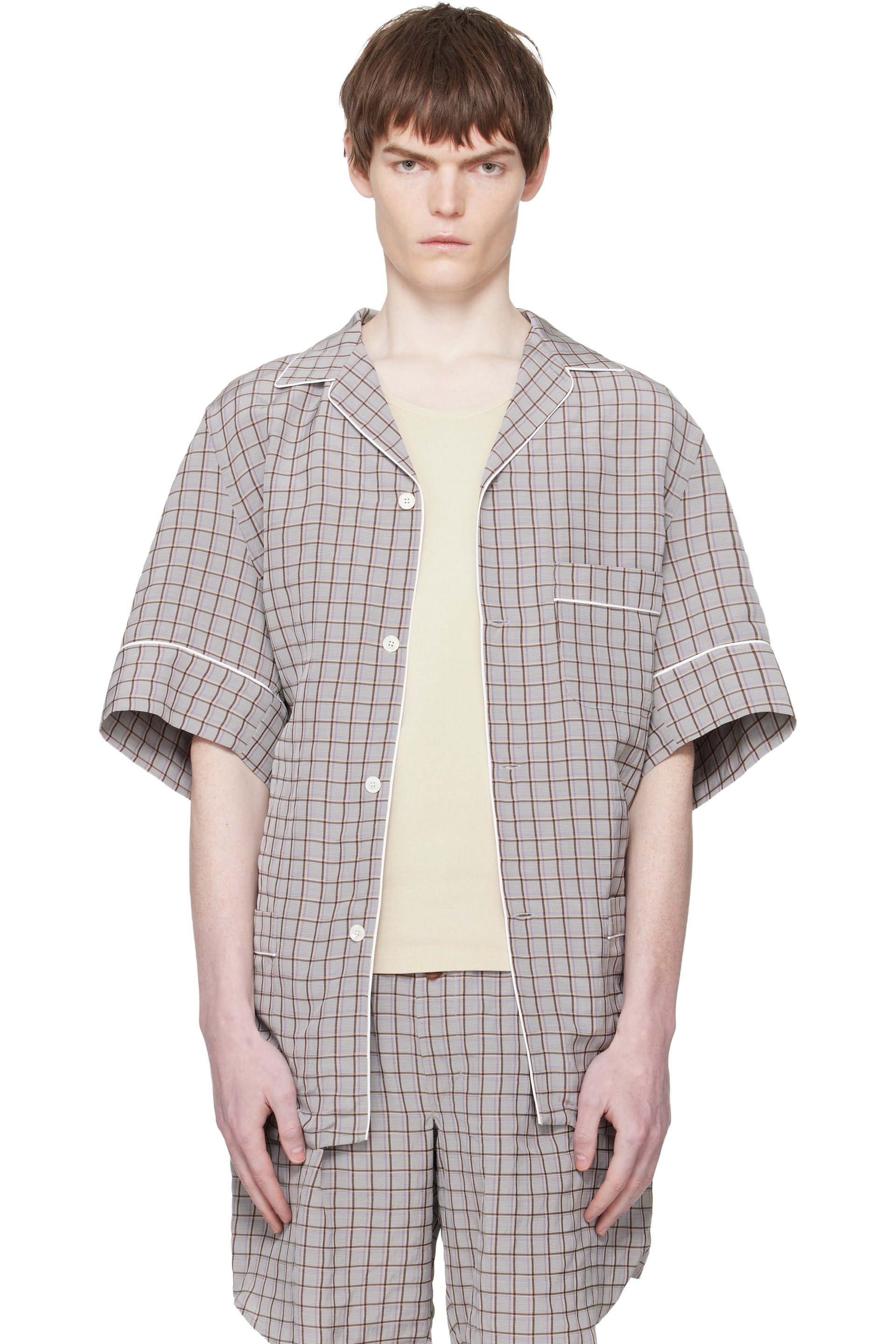 Hed Mayner - Gray & Brown SS Shirt