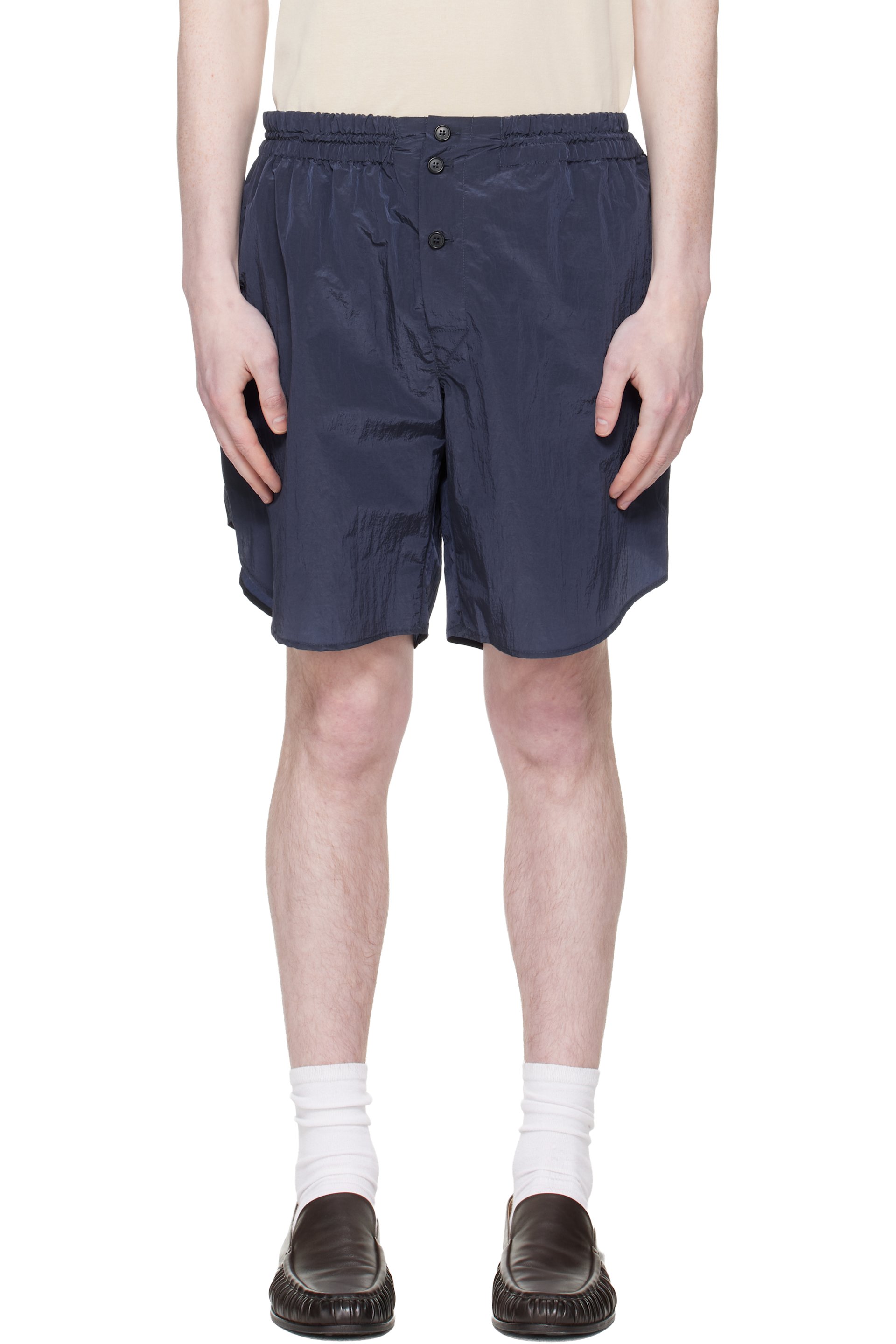 Hed Mayner - Short incurvé bleu marine
