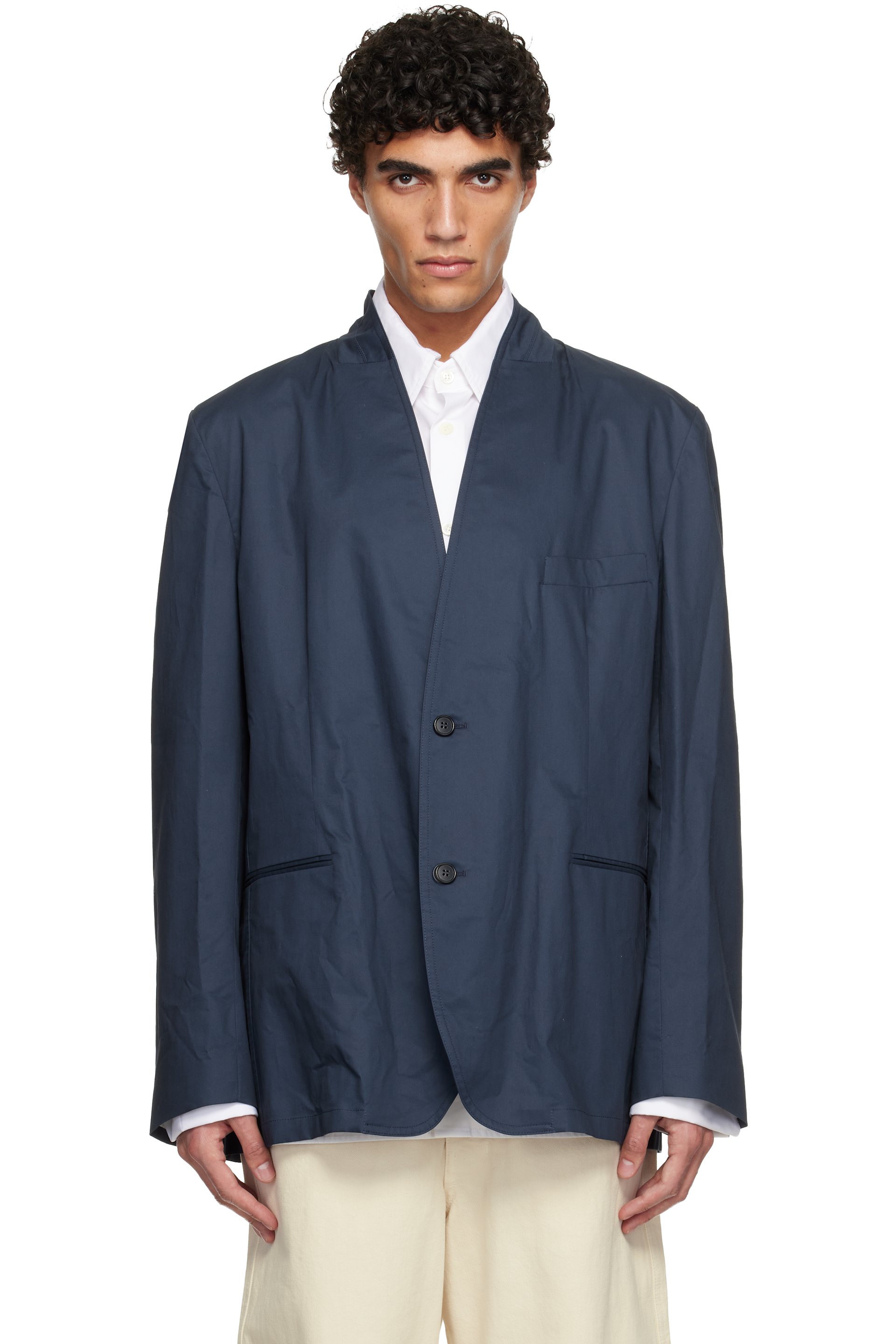 Hed Mayner - Veston bleu marine en coton