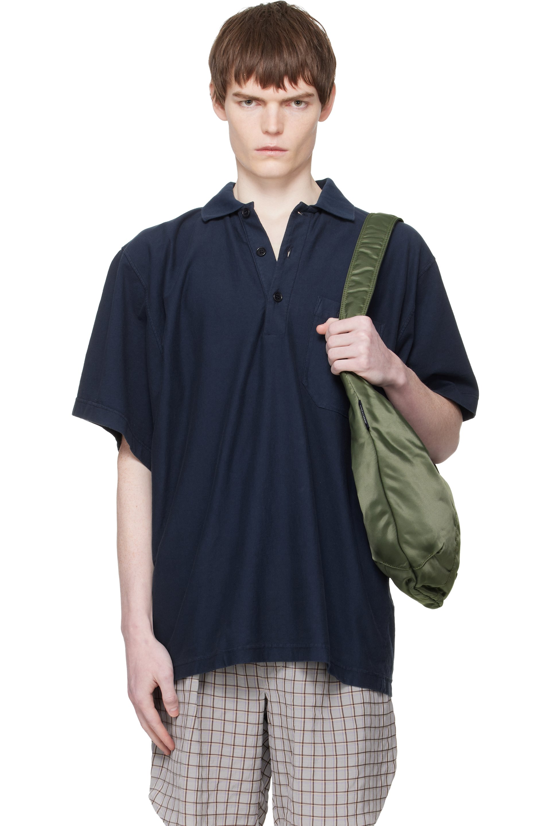 Hed Mayner - Polo teint en plongée bleu marine