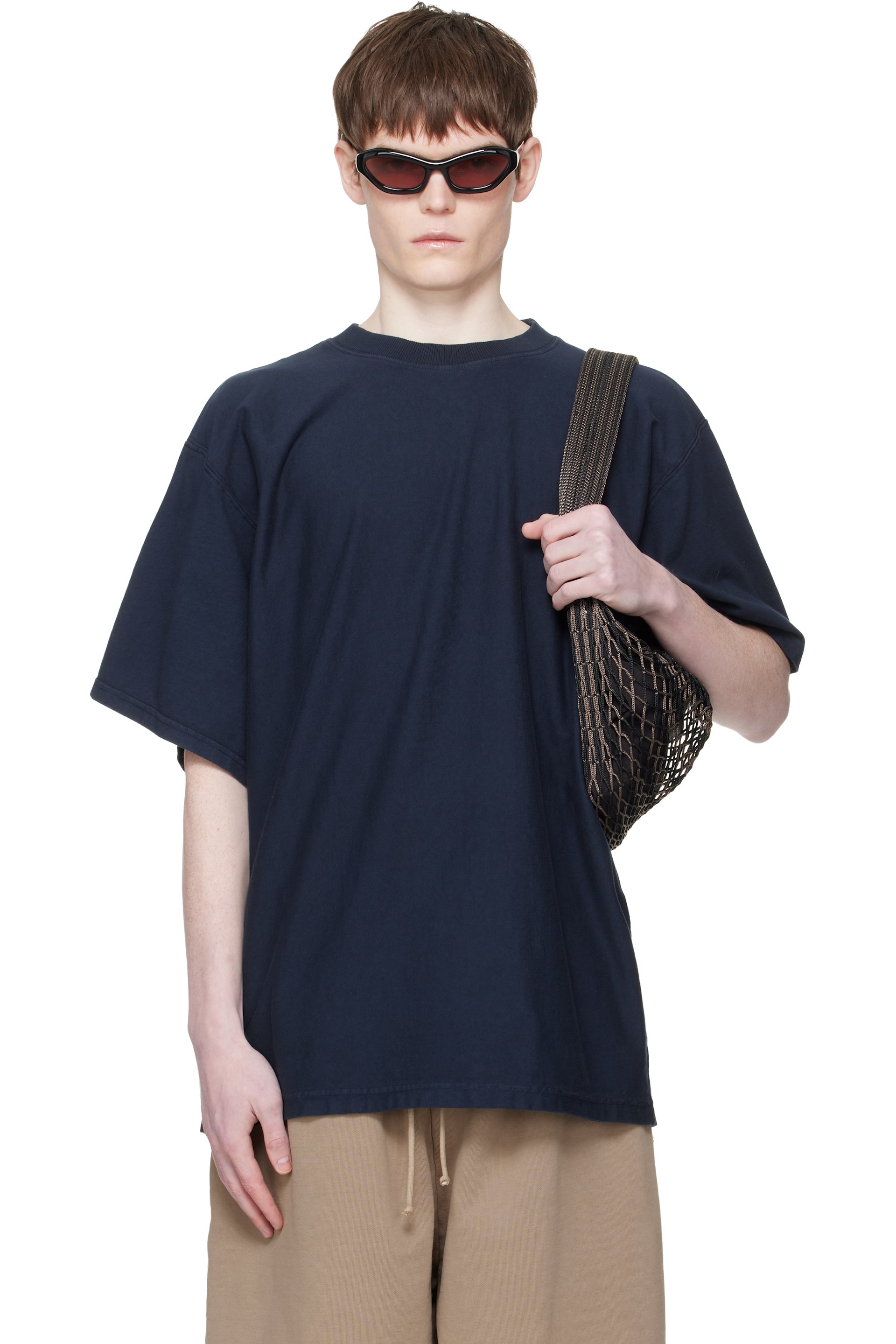 Hed Mayner - T-shirt bleu marine à logo brodé