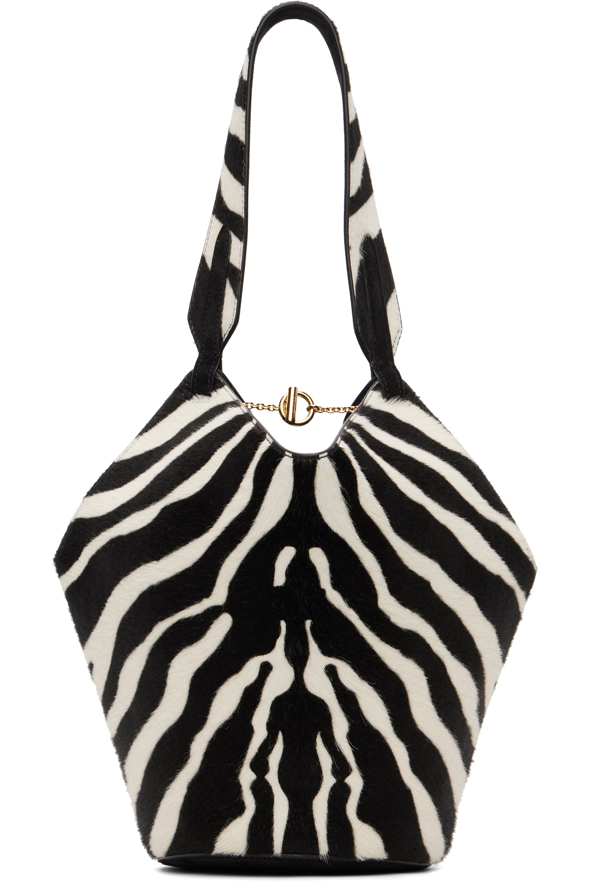 KHAITE - Mini cabas Lotus noir et blanc