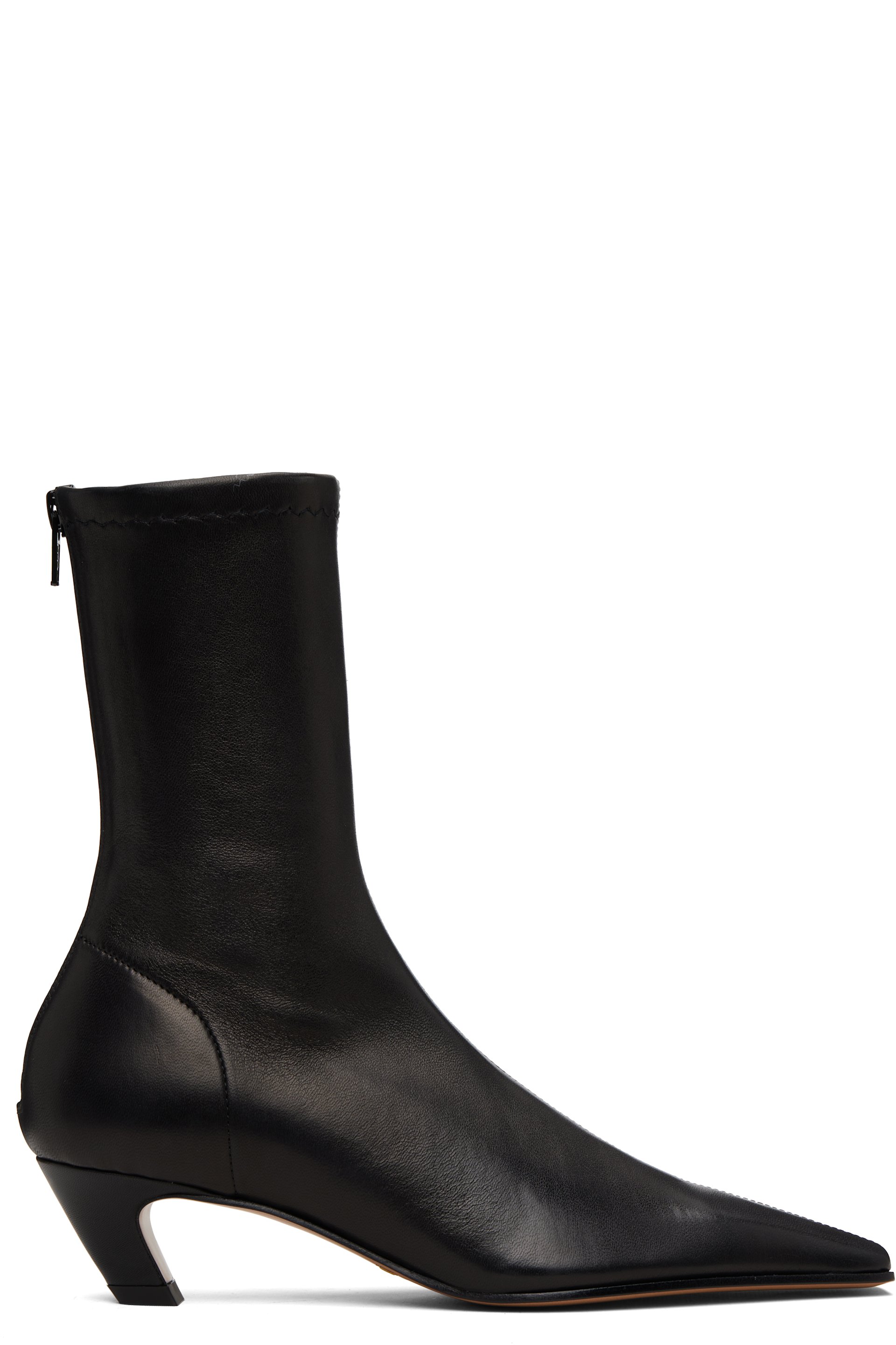 KHAITE - Black Arizona Stretch Ankle Boots