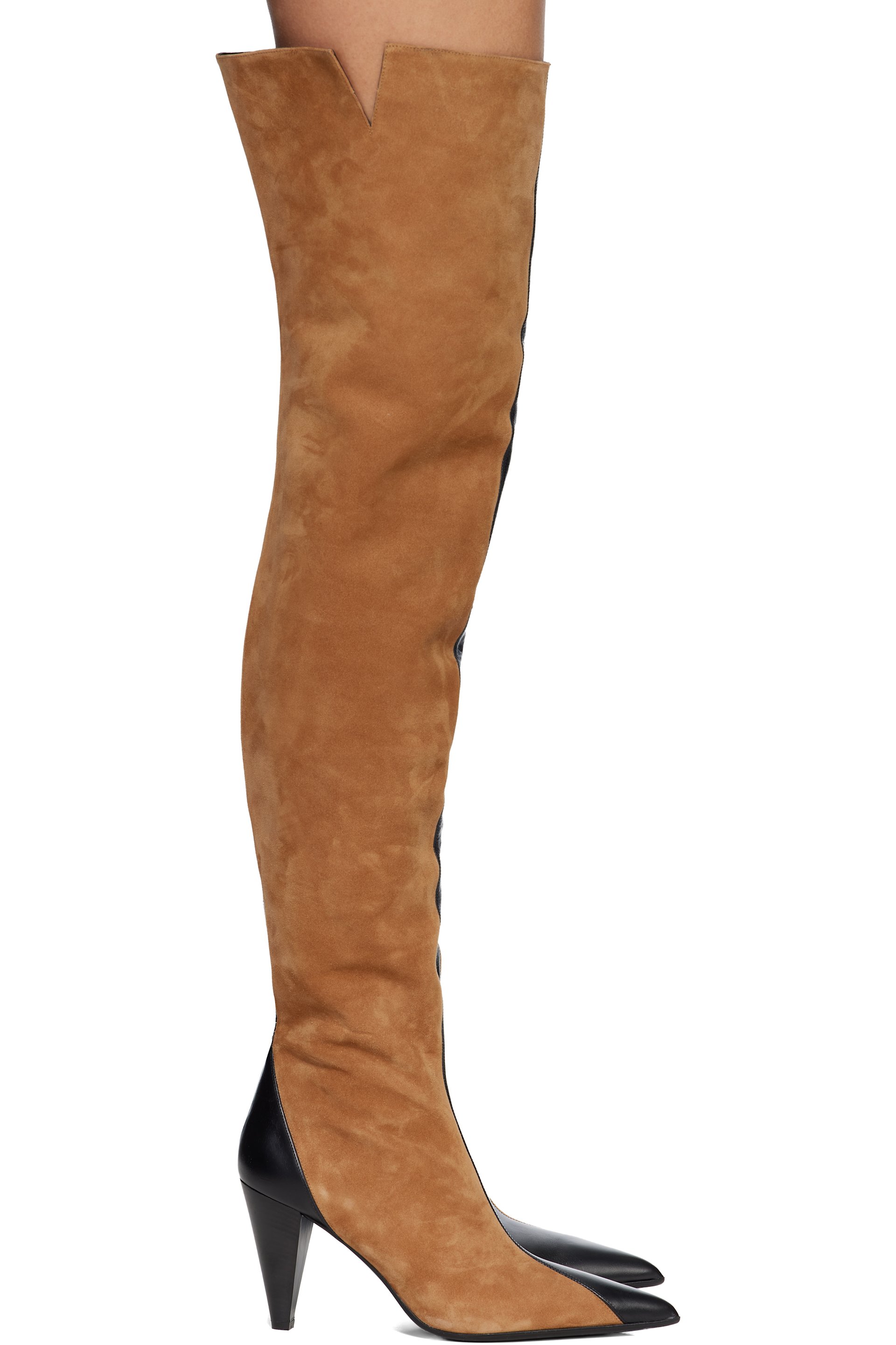 KHAITE - Tan & Black Harvey Over-the-Knee High Boots