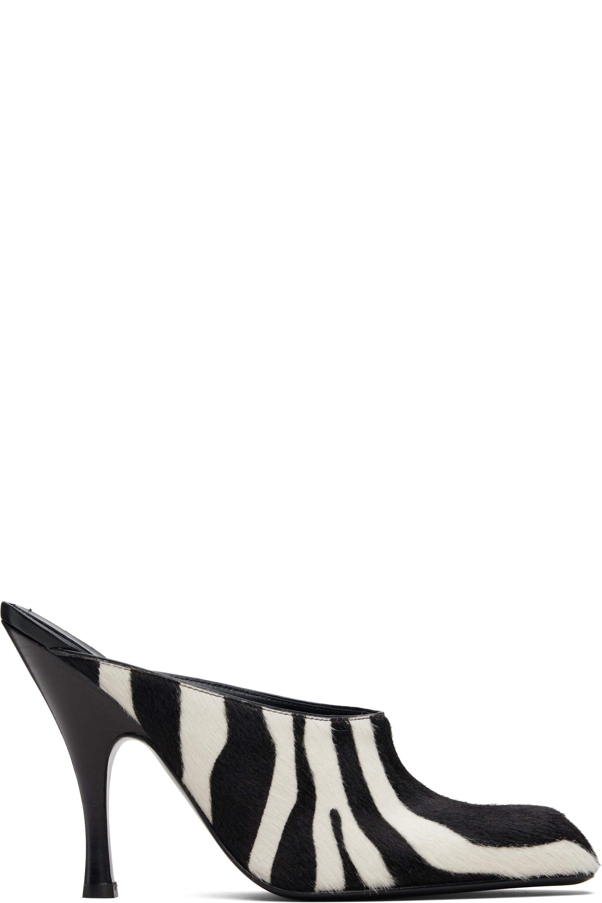 KHAITE - Mules à talon Colt noir et blanc