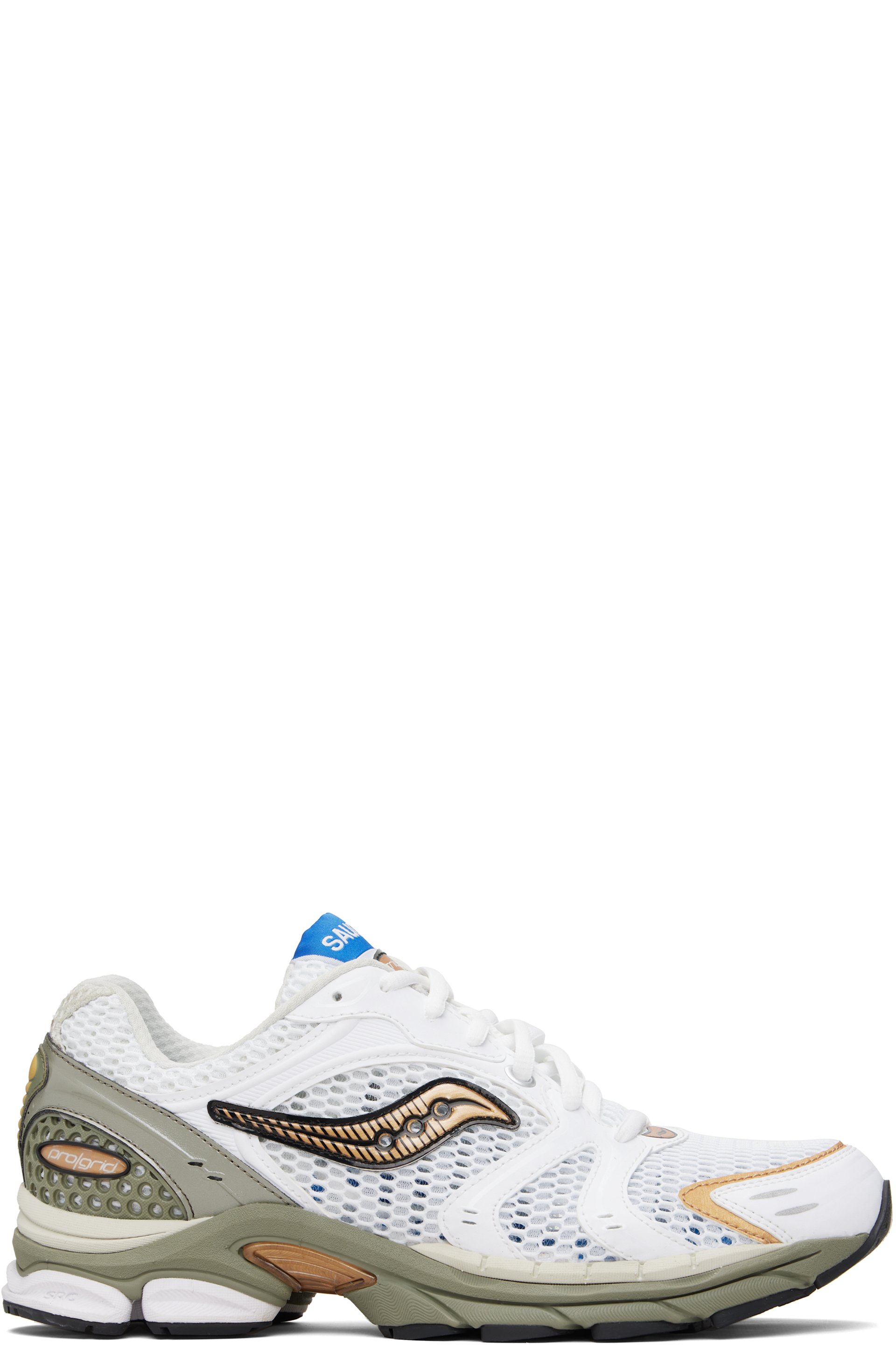 Saucony - White & Khaki ProGrid Triumph 4 Sneakers