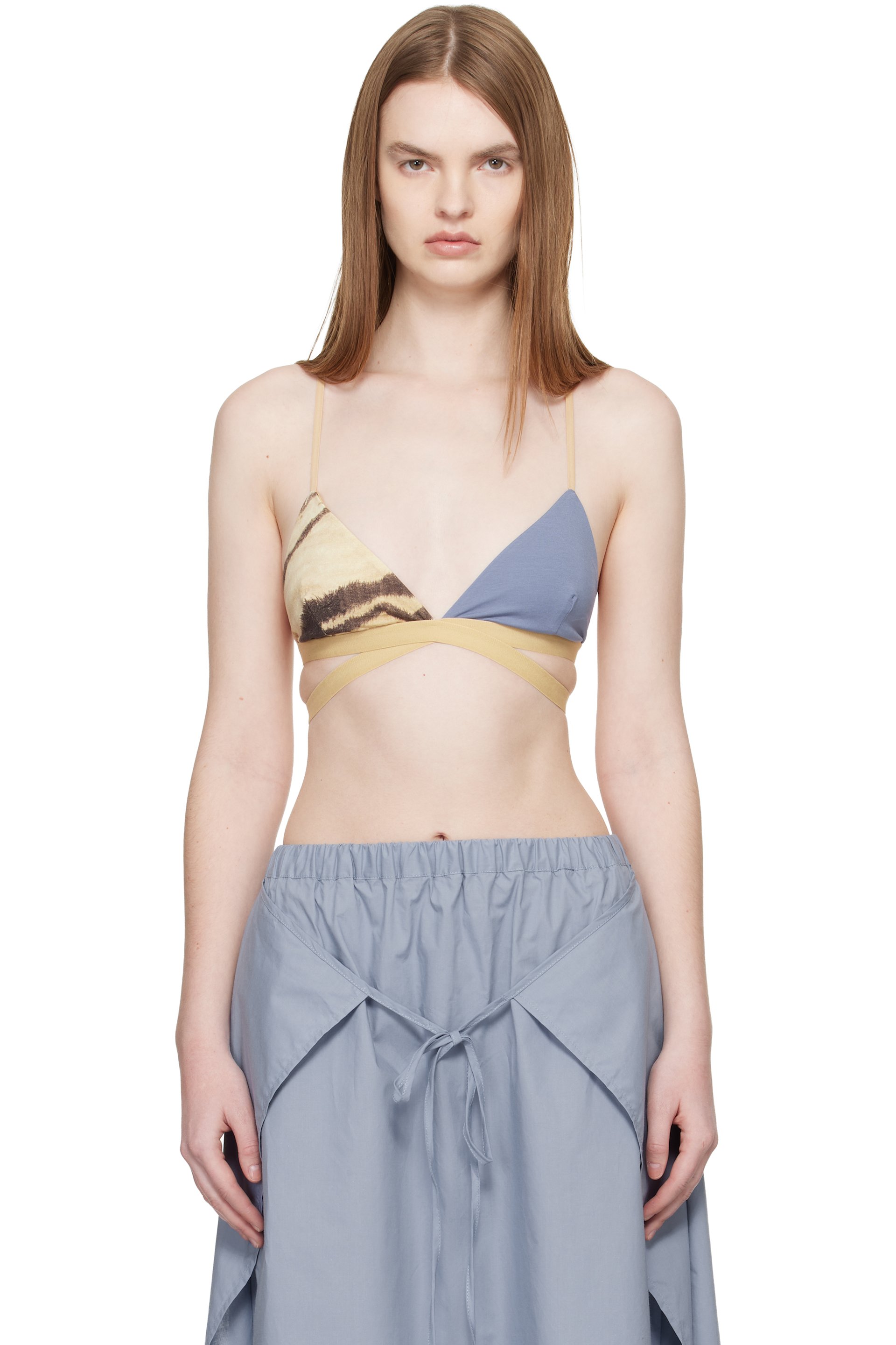 Baserange - Soutien-gorge Stay bleu et beige
