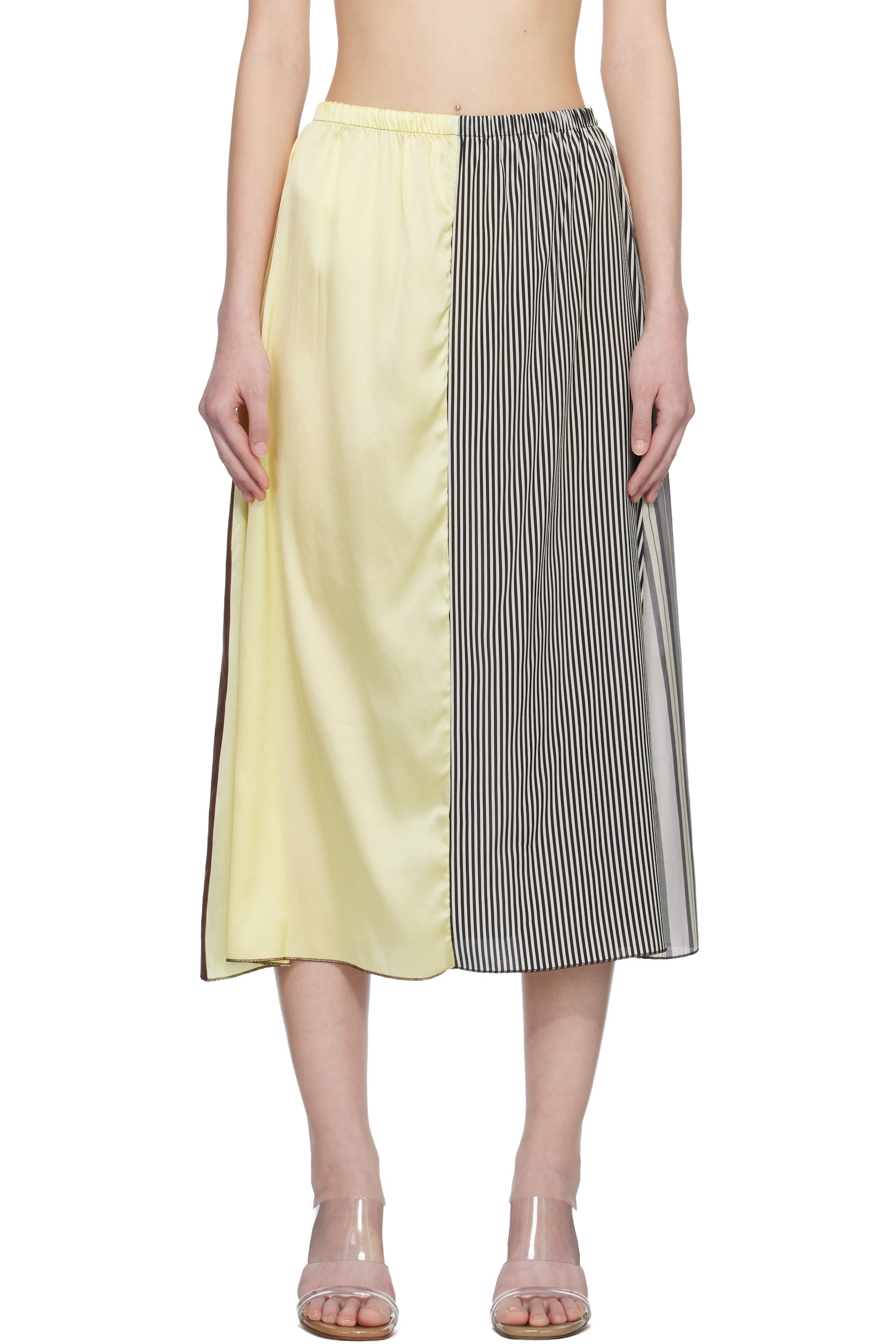 Baserange - Jupe midi Vesa multicolore exclusive à SSENSE