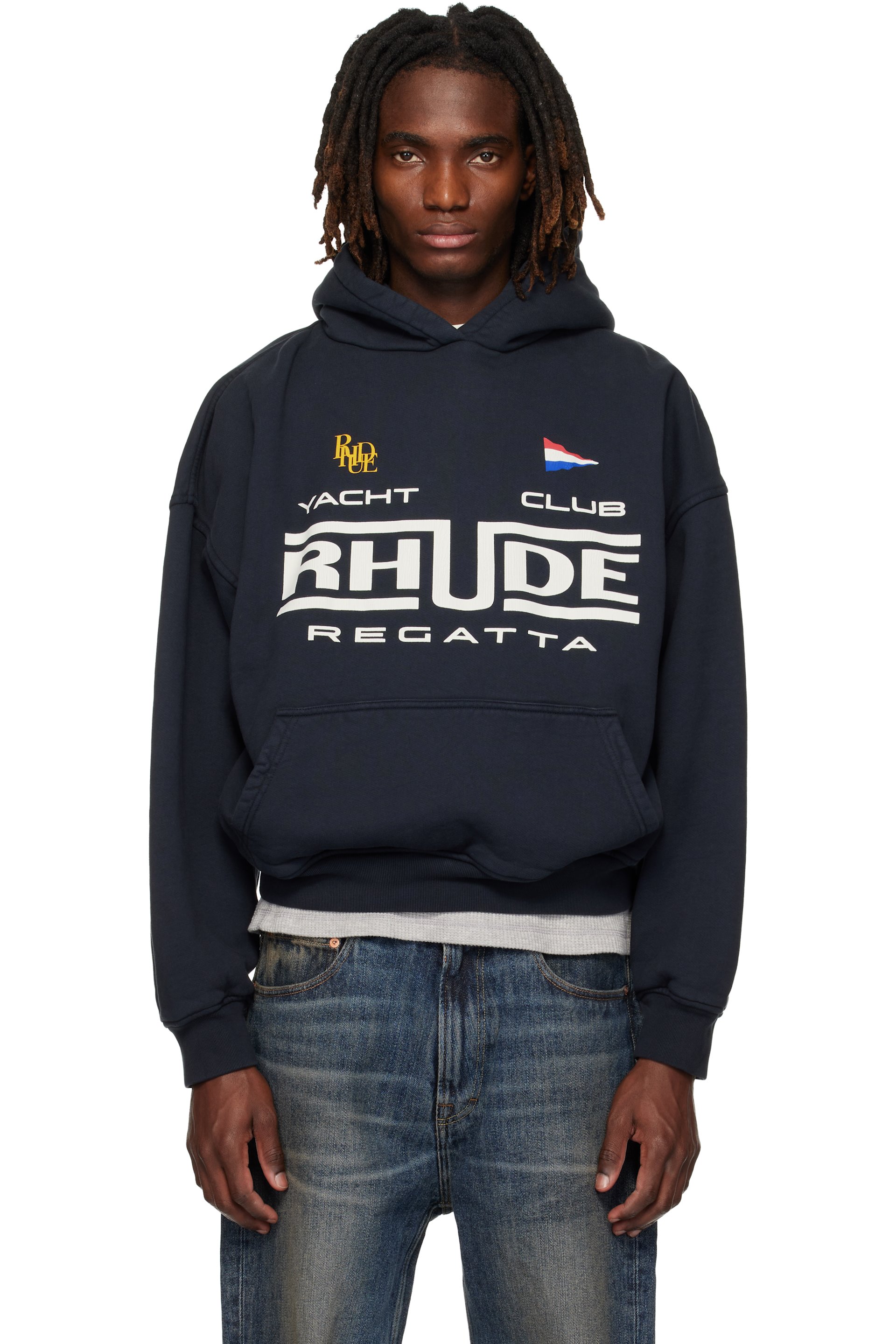 Rhude - Pull à capuche 'Regatta Club' noir