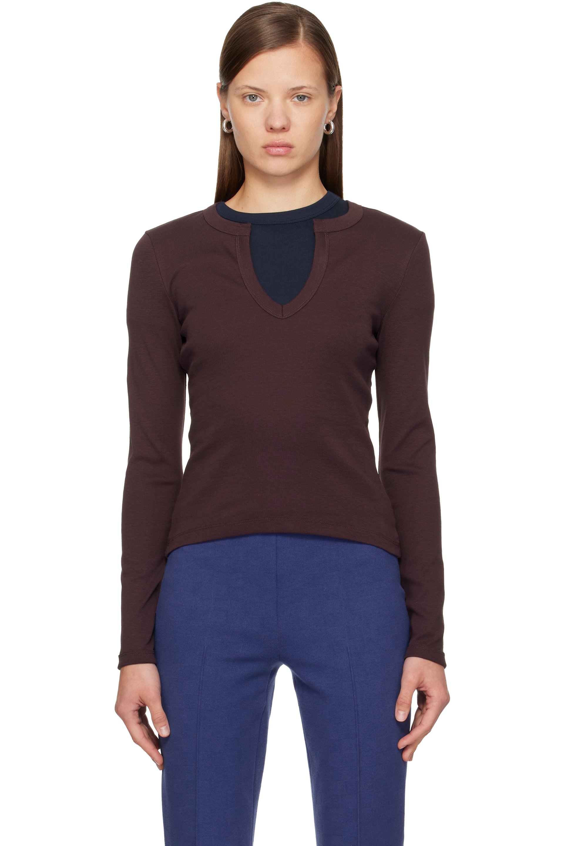 FLORE FLORE - T-shirt à manches longues Iman brun