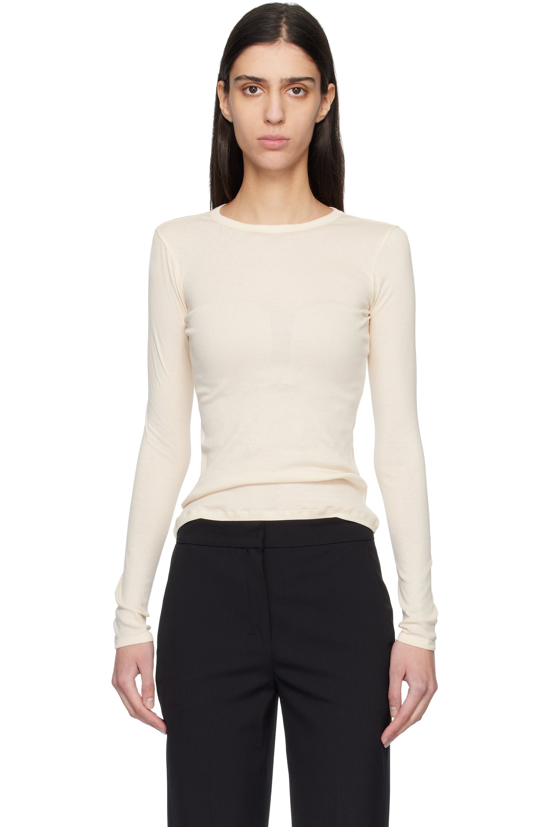 FLORE FLORE - T-shirt à manches longues Olivia blanc cassé