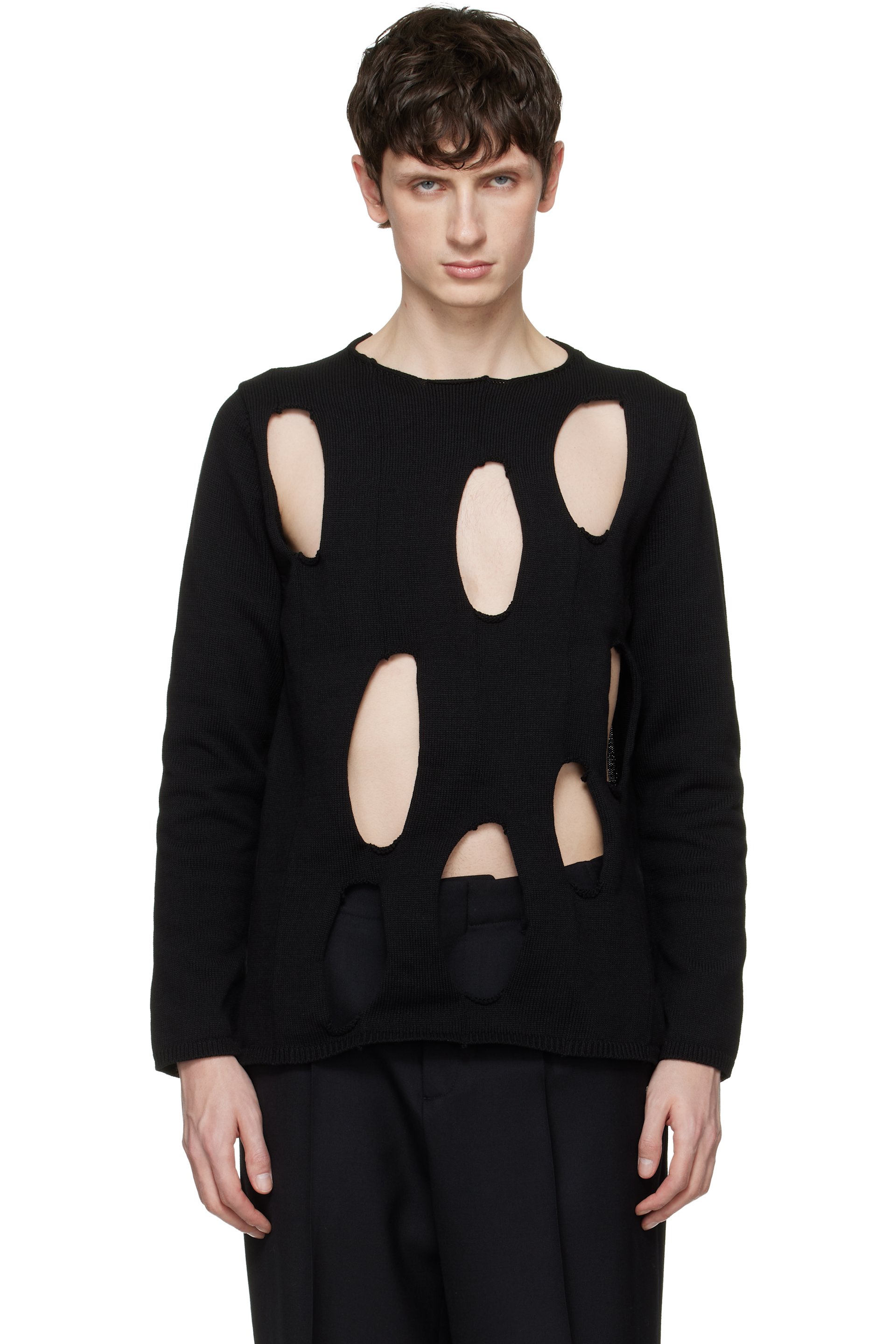 Black Comme des Garçons - Black Cutout Sweater