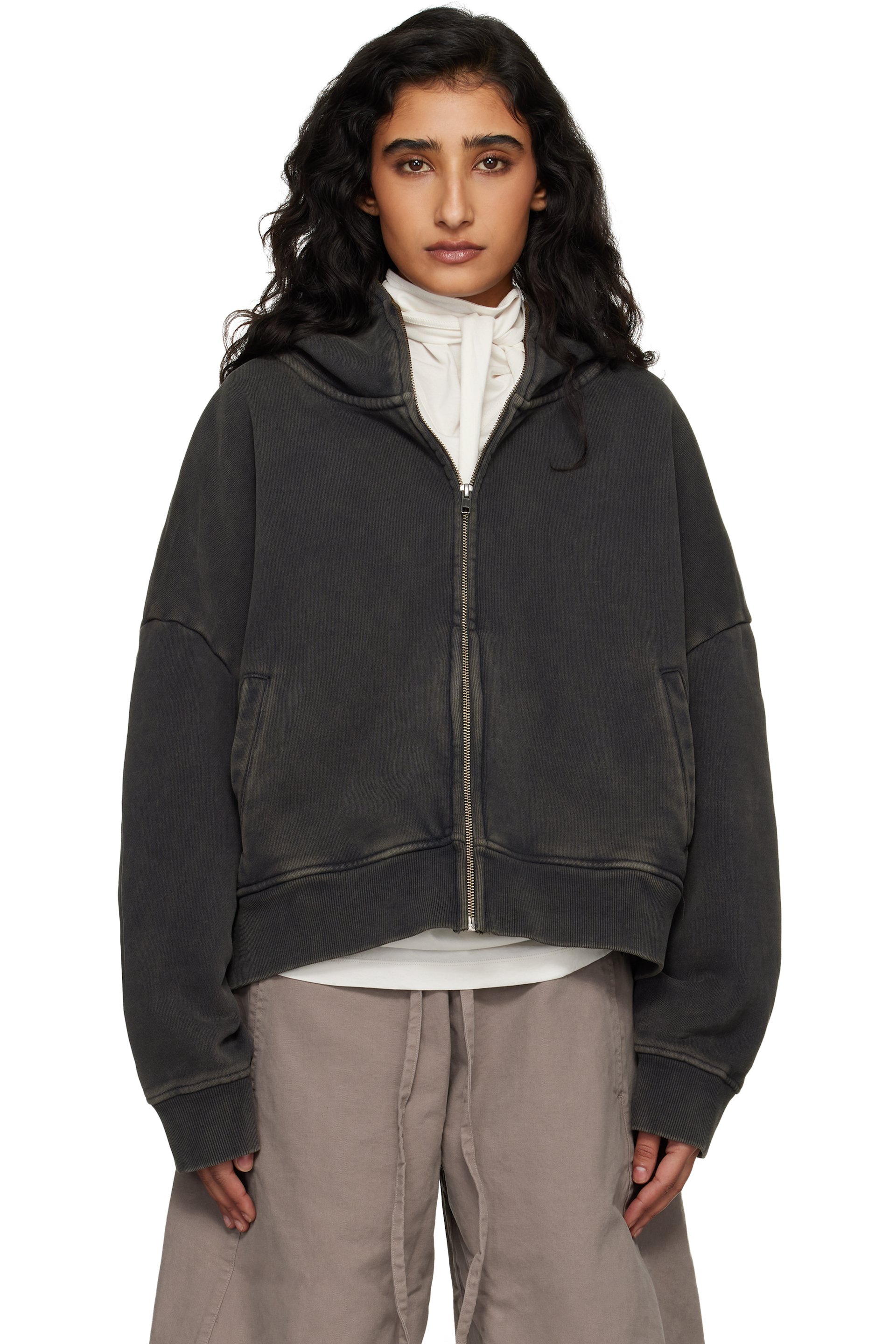Entire Studios: Black Eternal Zip Hoodie | SSENSE Canada