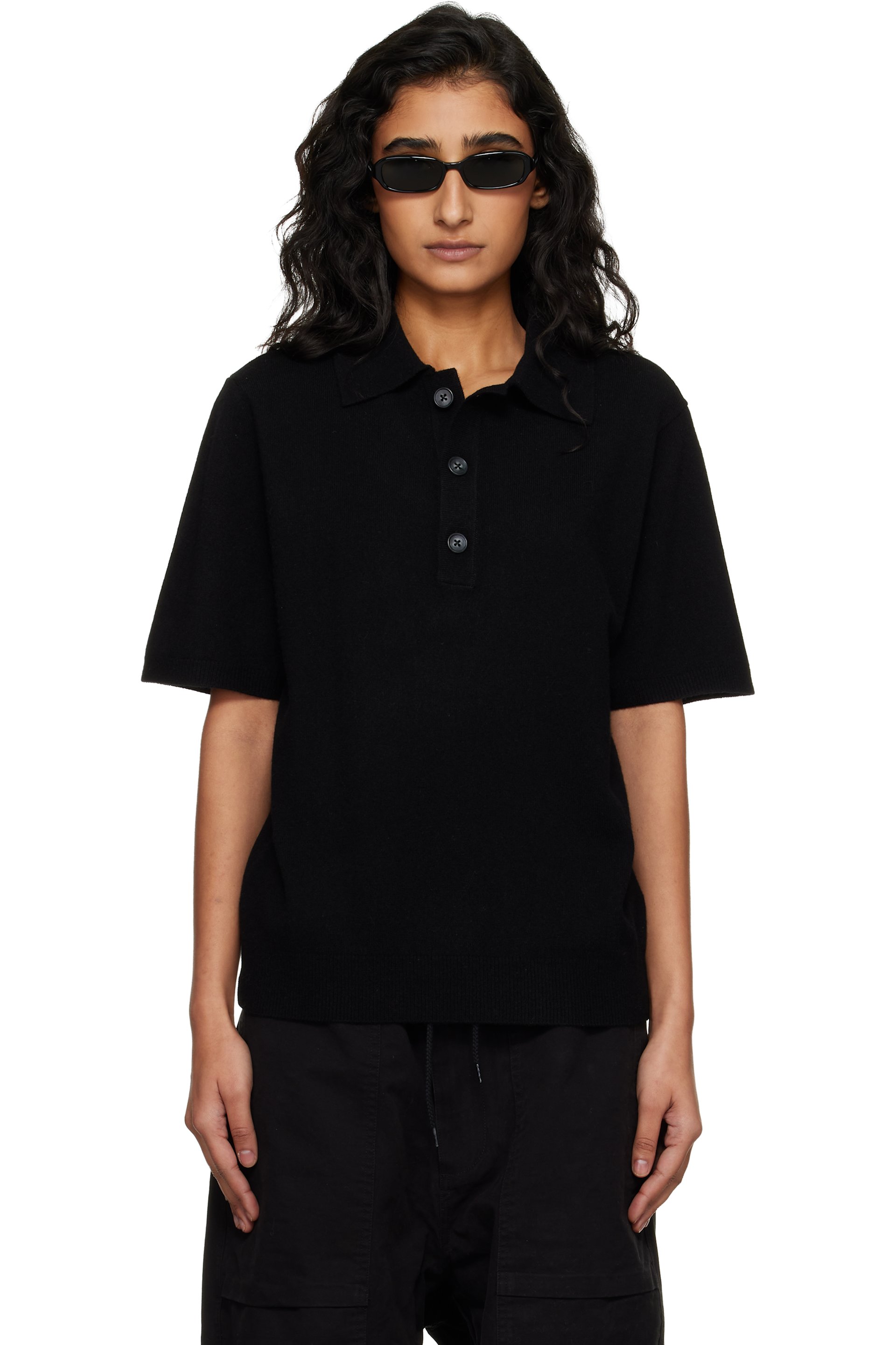 Entire Studios - 黑色 Short Sleeve Knit Polo 衫