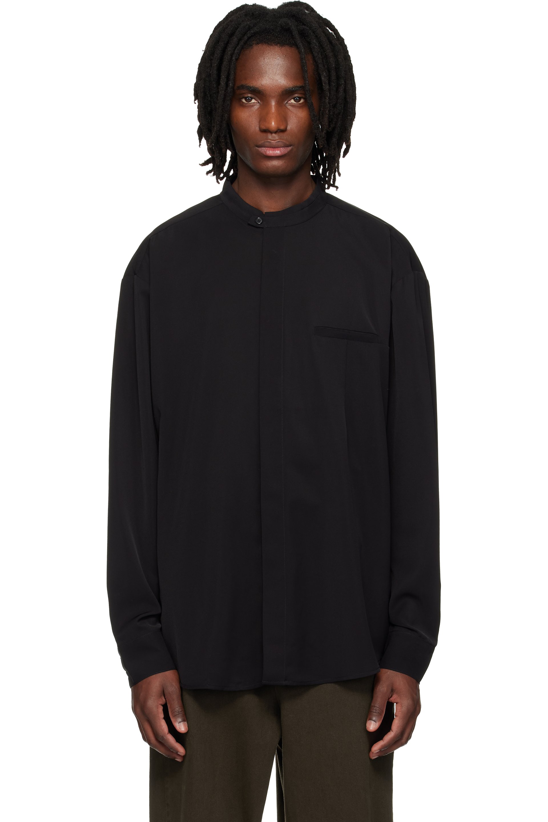 Entire Studios - Black Mao Dart Shirt