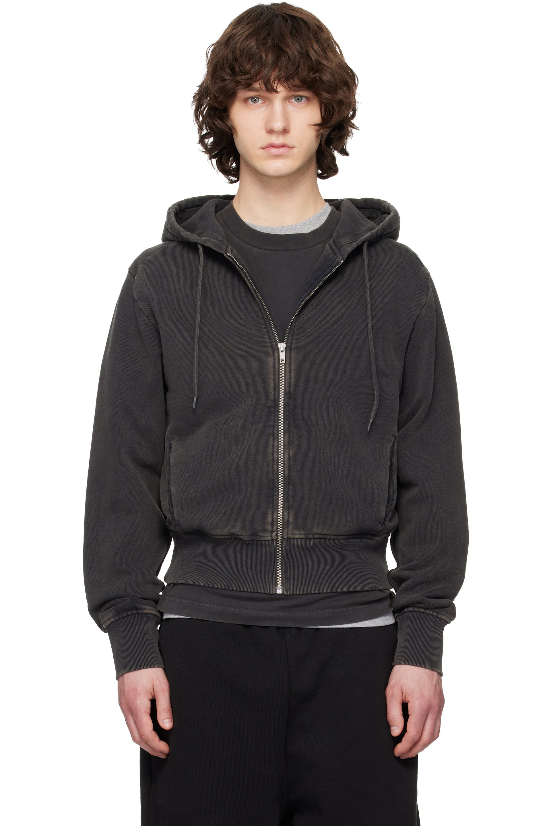 Entire Studios - Black Slim Zip Up Hoodie