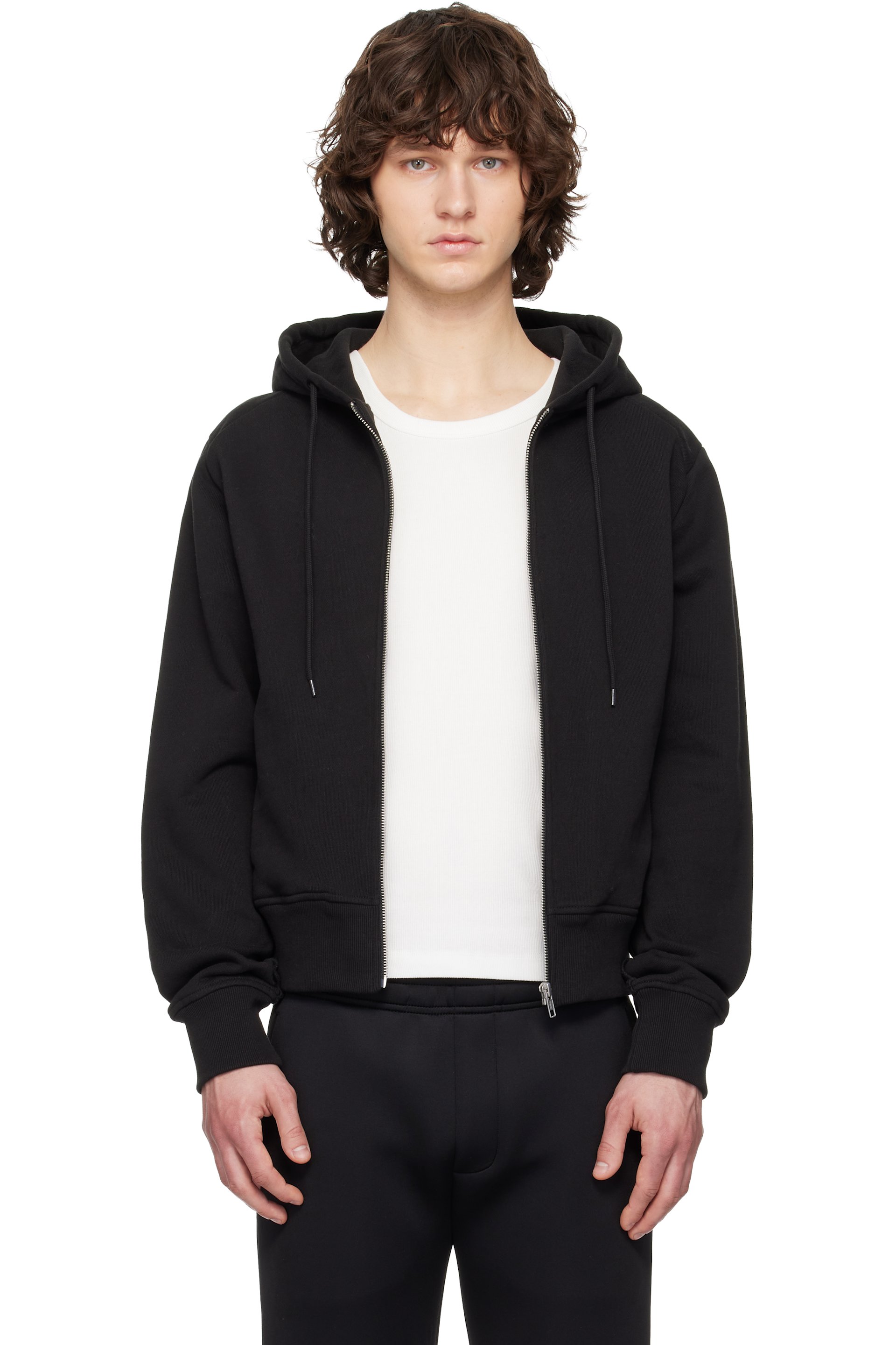 Entire Studios - Black Slim Zip Up Hoodie